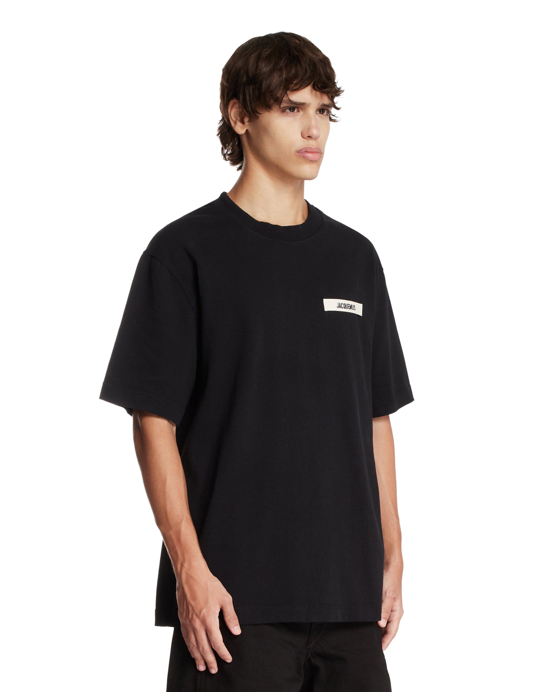 Jacquemus T-shirt Nera Le T-shirt Gros Grain