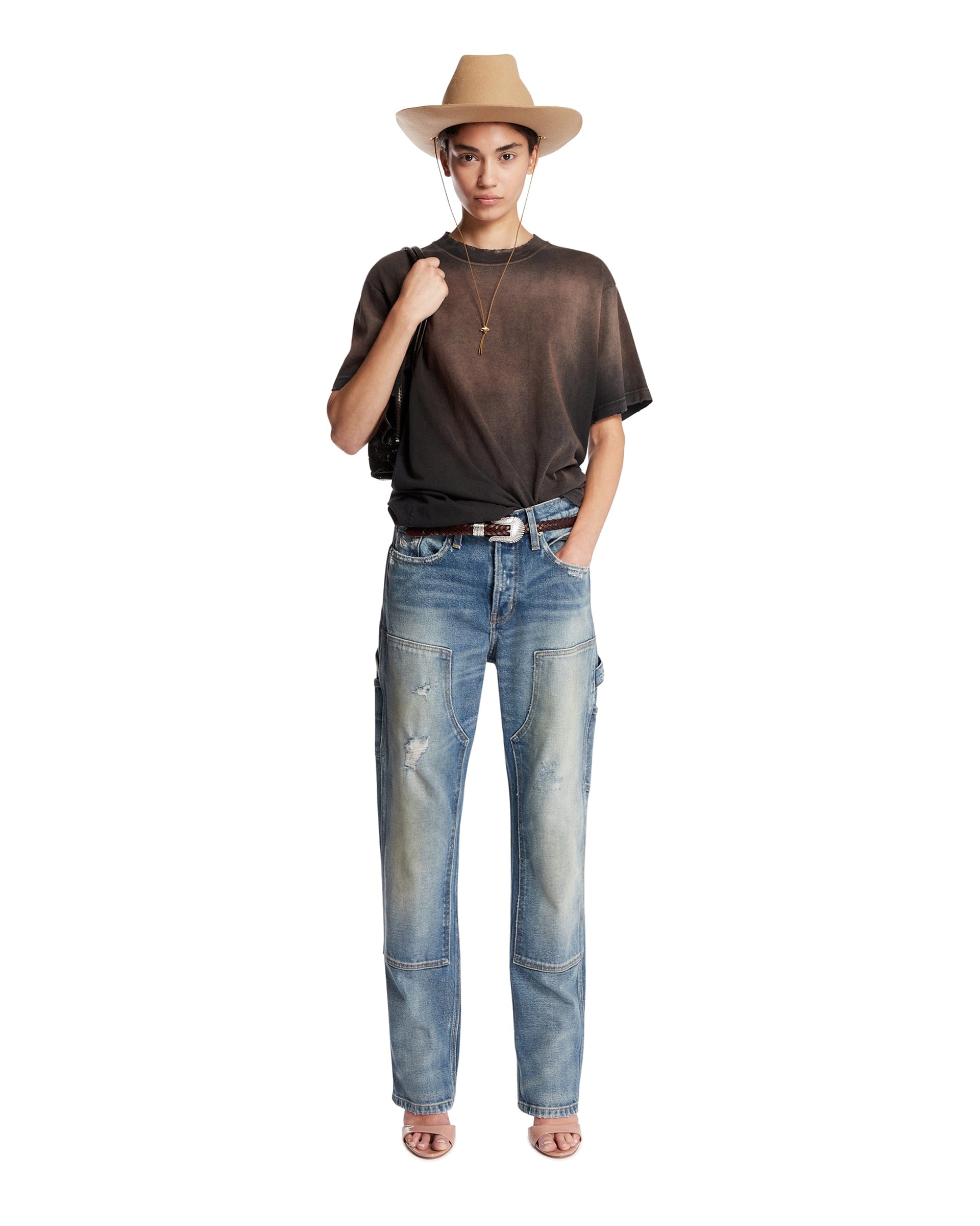 ANTIK DENIM T-Shirt Phil In Cotone Nera