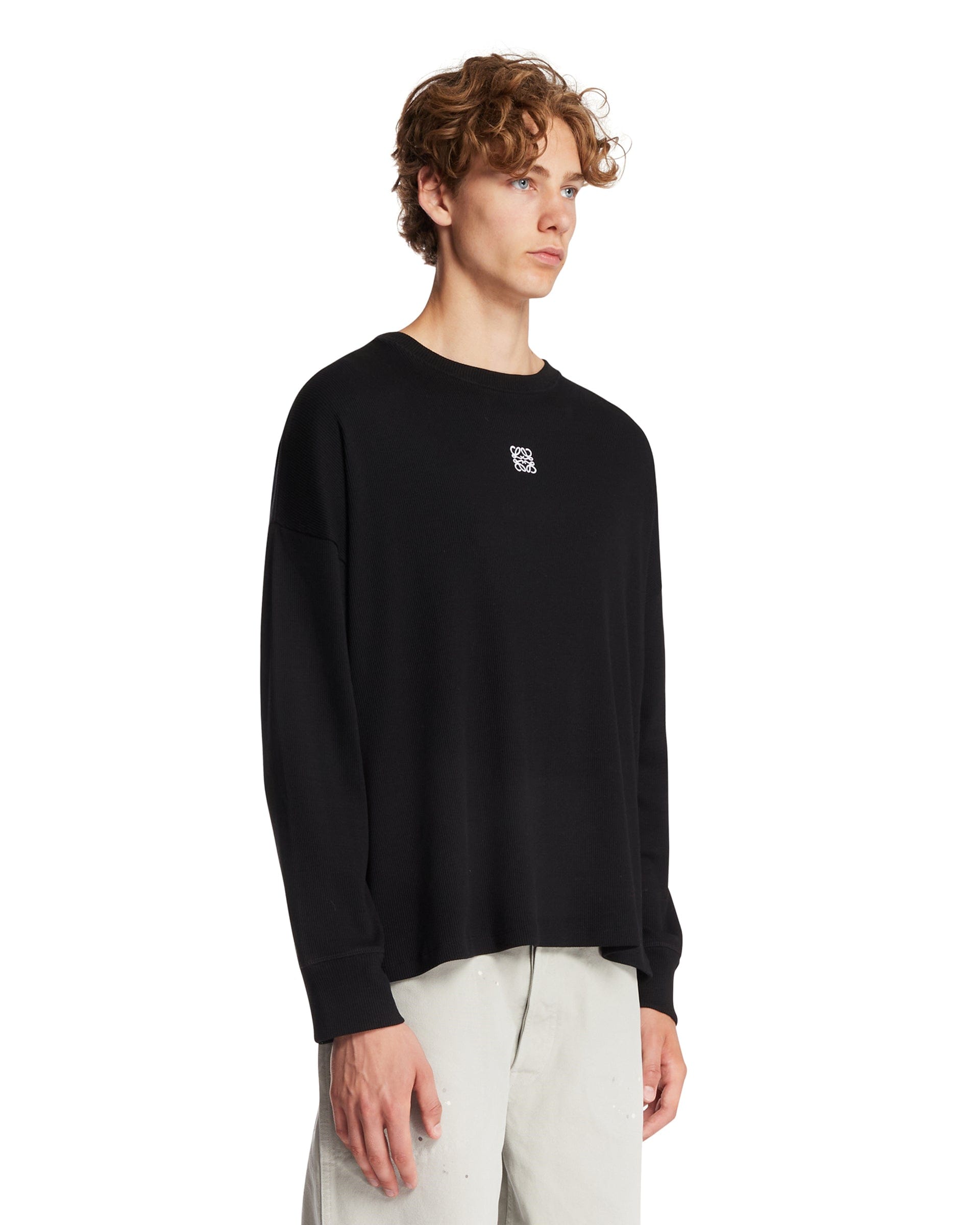Loewe T-Shirt Anagram A Maniche Lunghe Nera