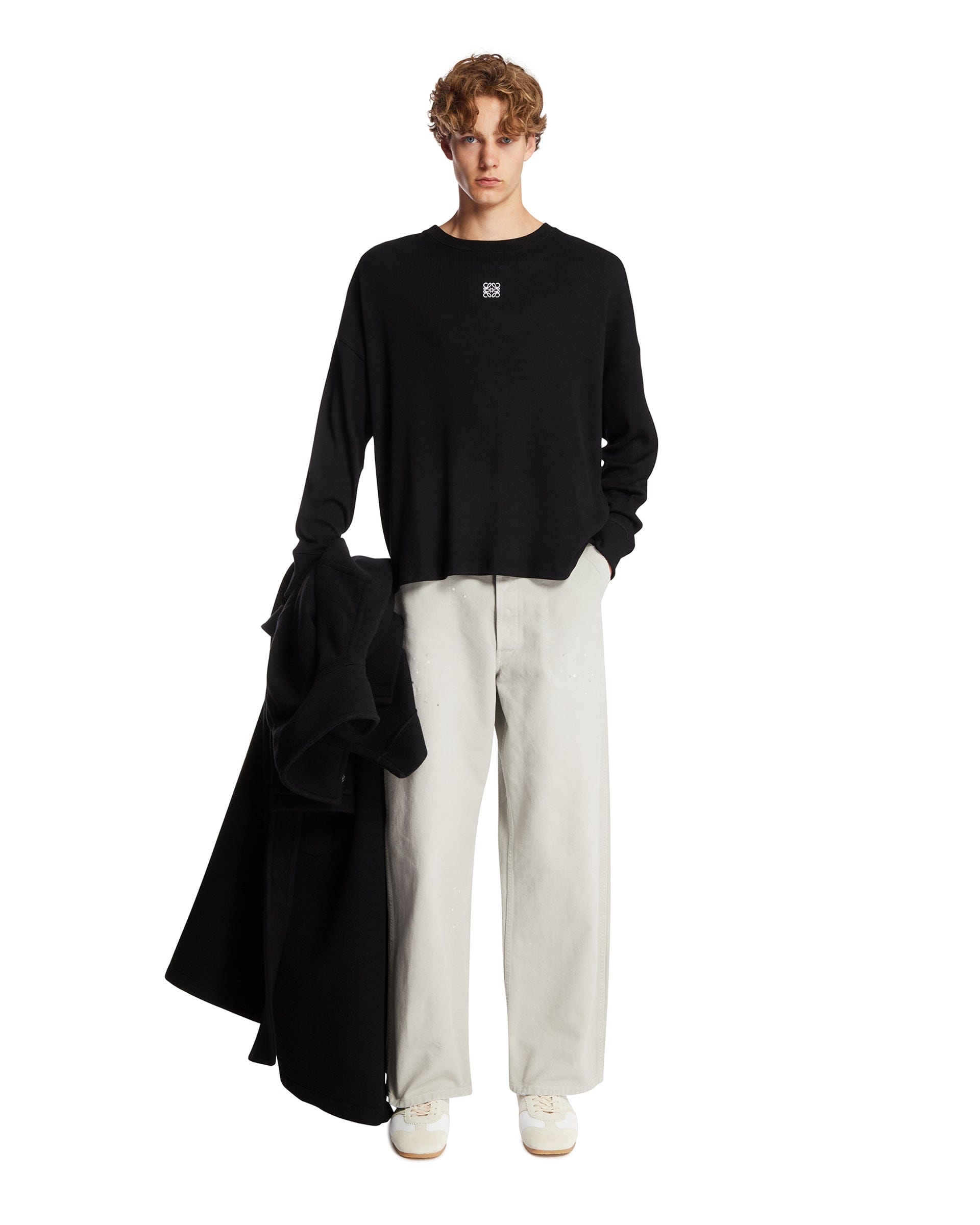 Loewe T-Shirt Anagram A Maniche Lunghe Nera