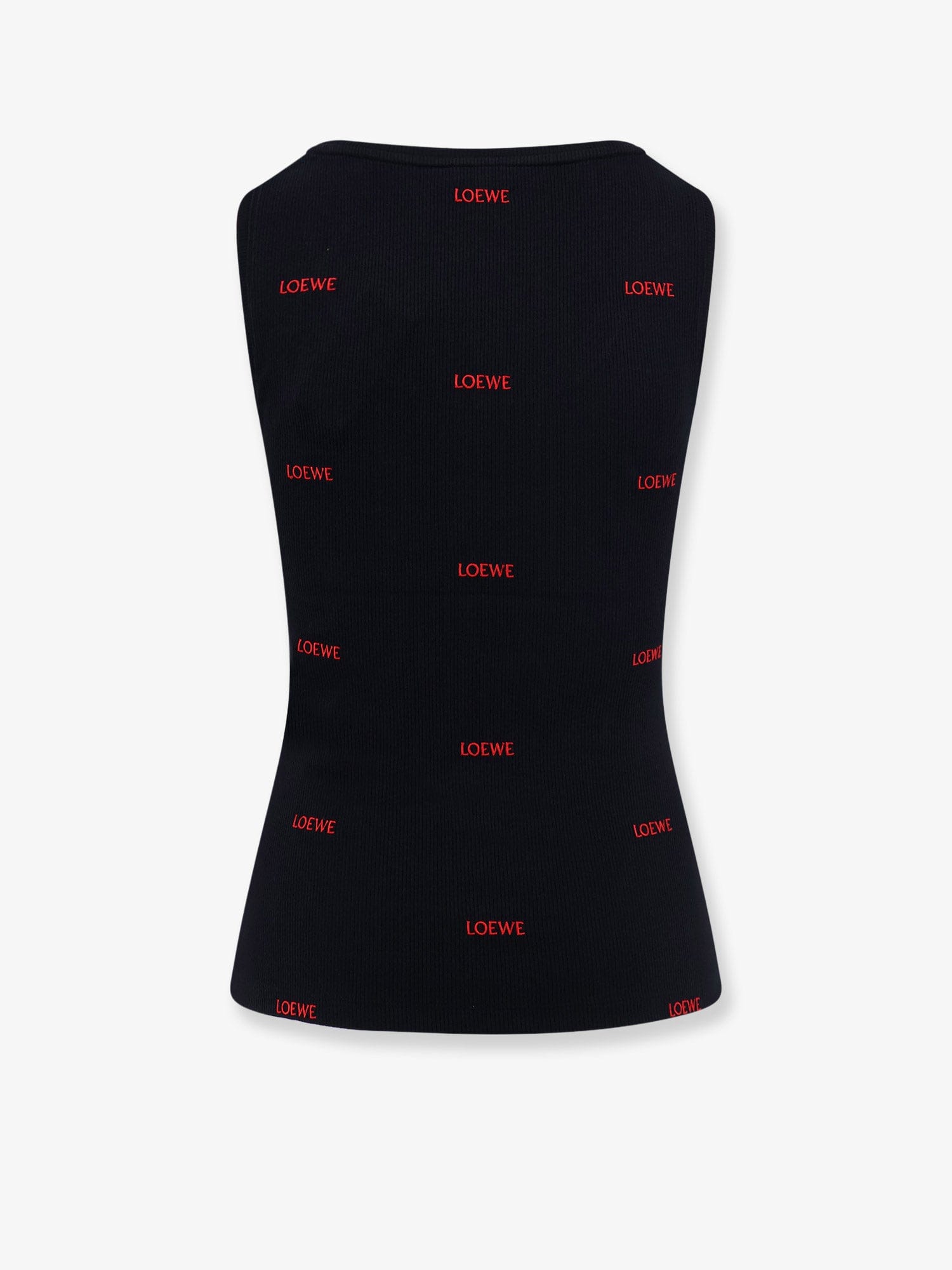 Loewe Cotton tank top with all-over logo lettering embroidery