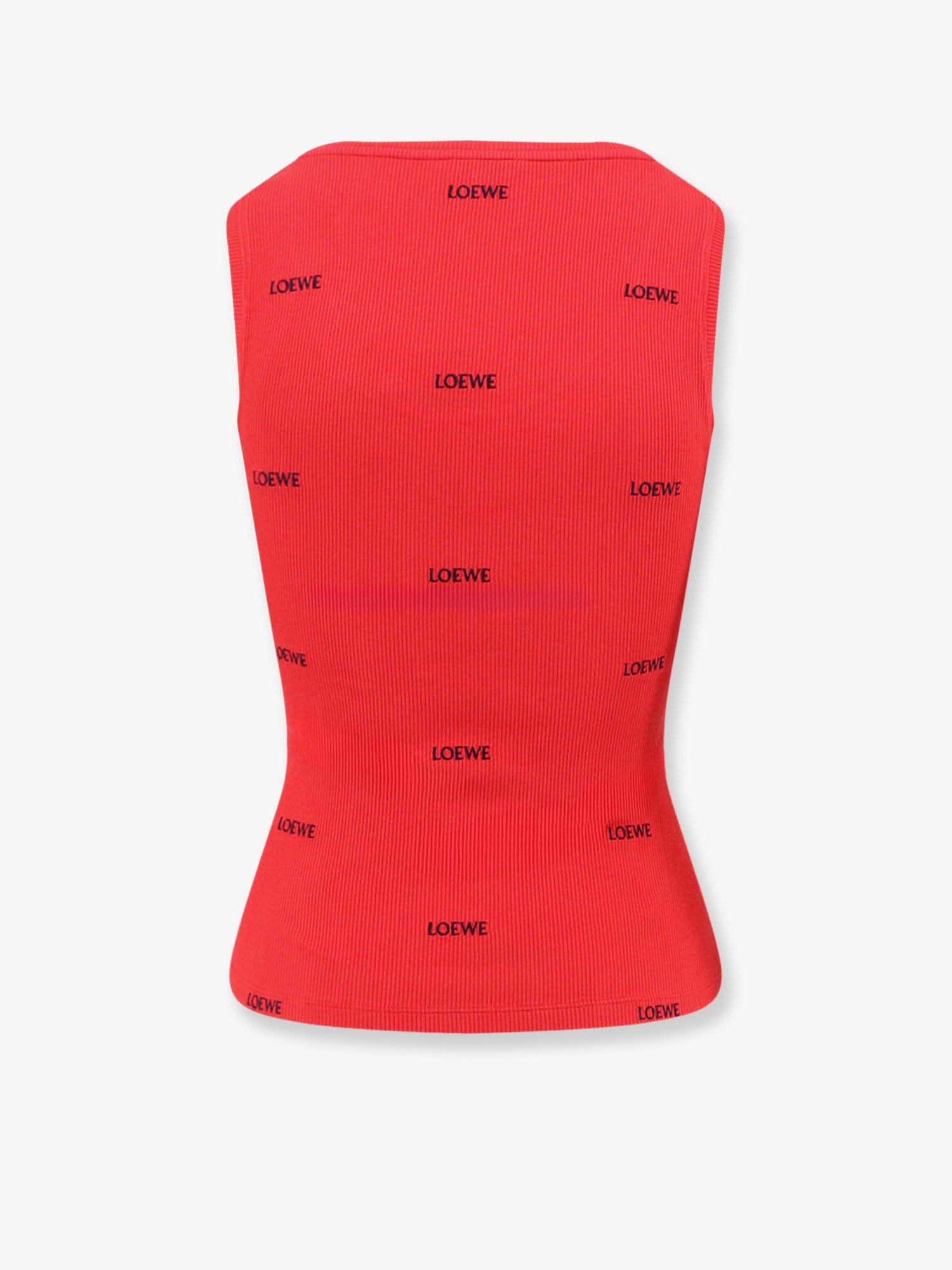 Loewe Cotton tank top with all-over embroidered logo lettering