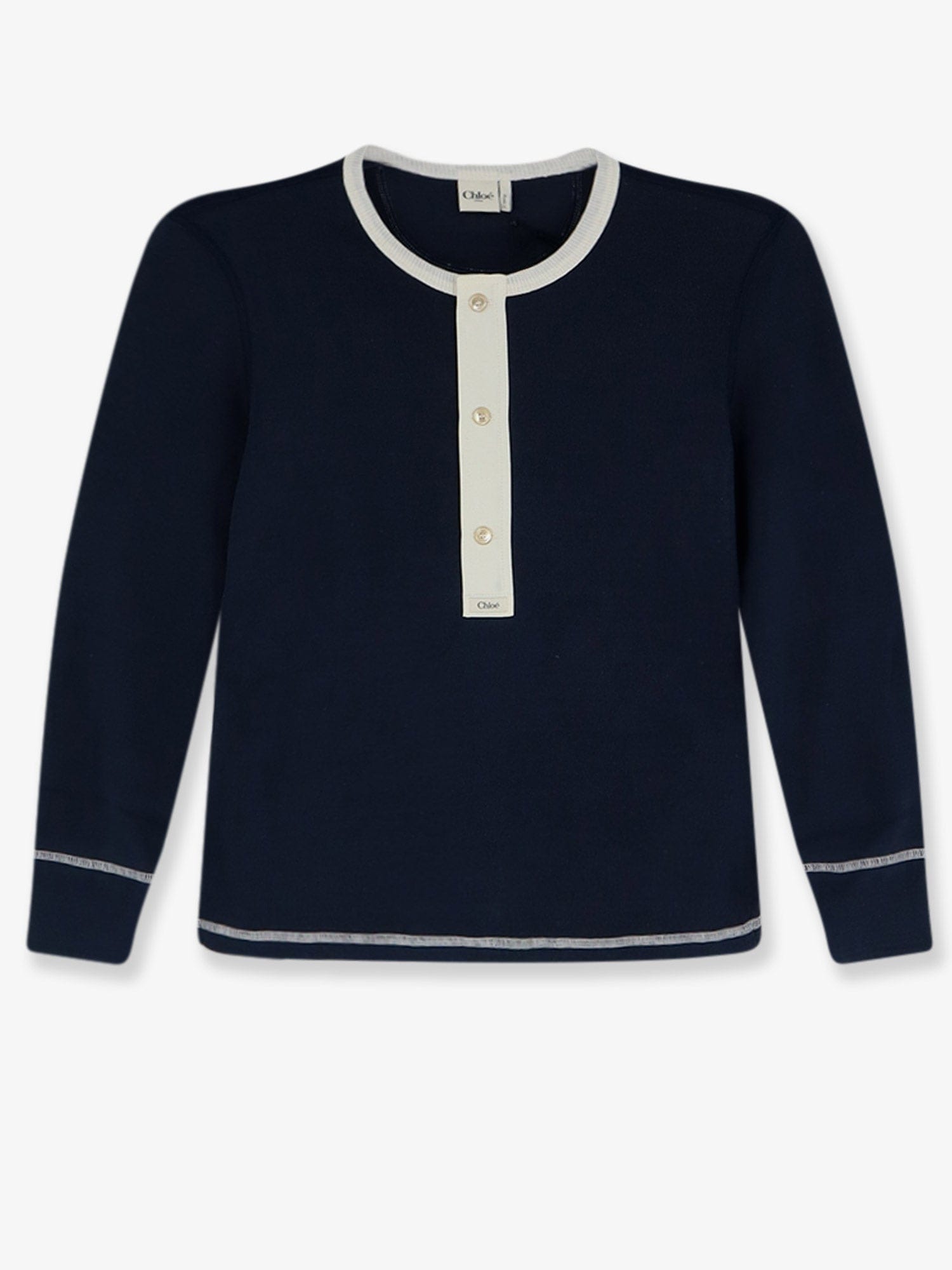 Chloe Cotton sweater with contrasting inserts