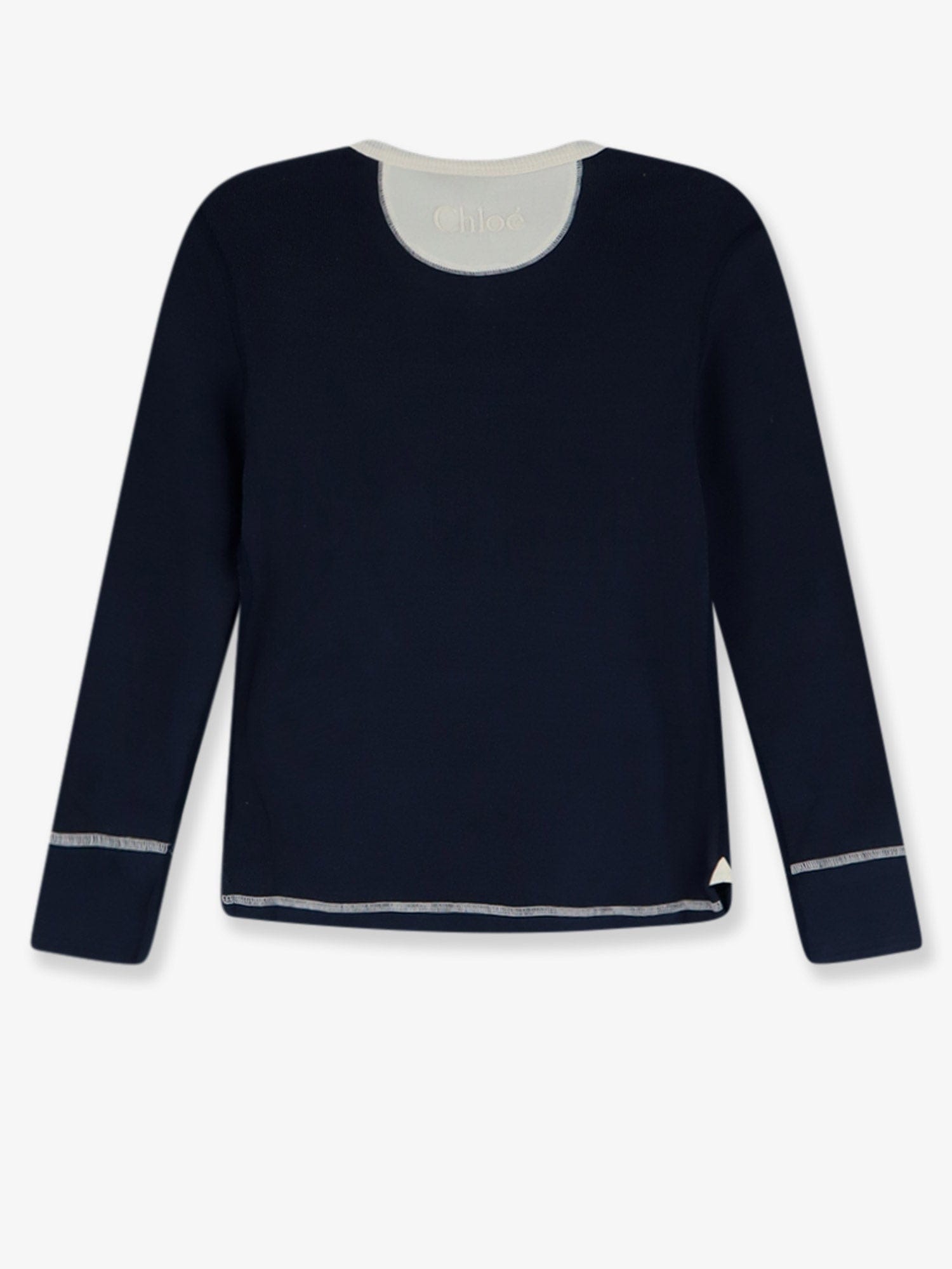Chloe Cotton sweater with contrasting inserts