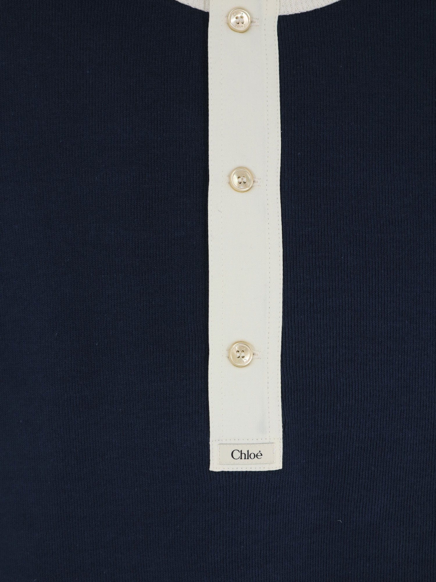 Chloe Cotton sweater with contrasting inserts