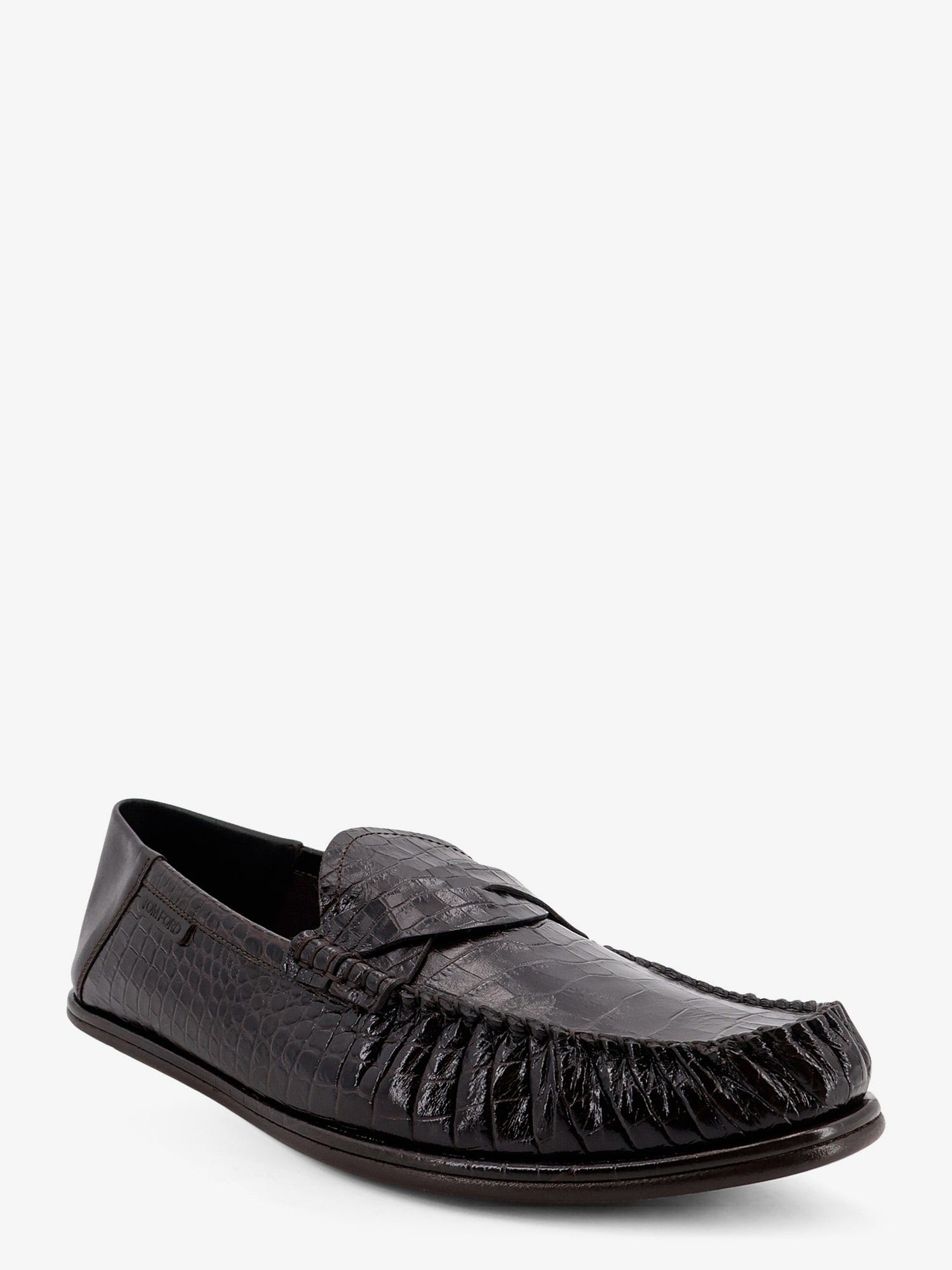 TOM FORD Crocodile-print leather loafers