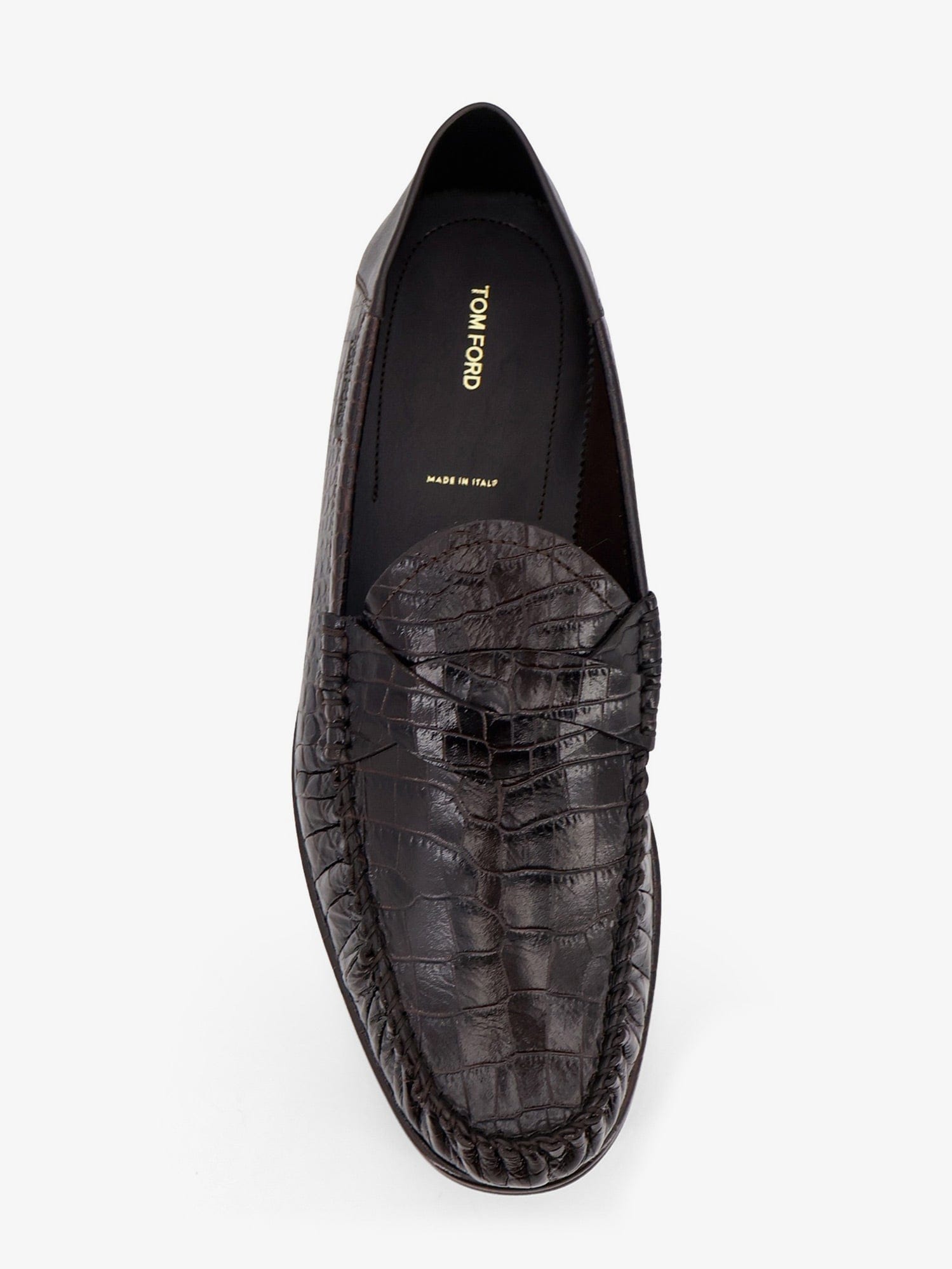 TOM FORD Crocodile-print leather loafers