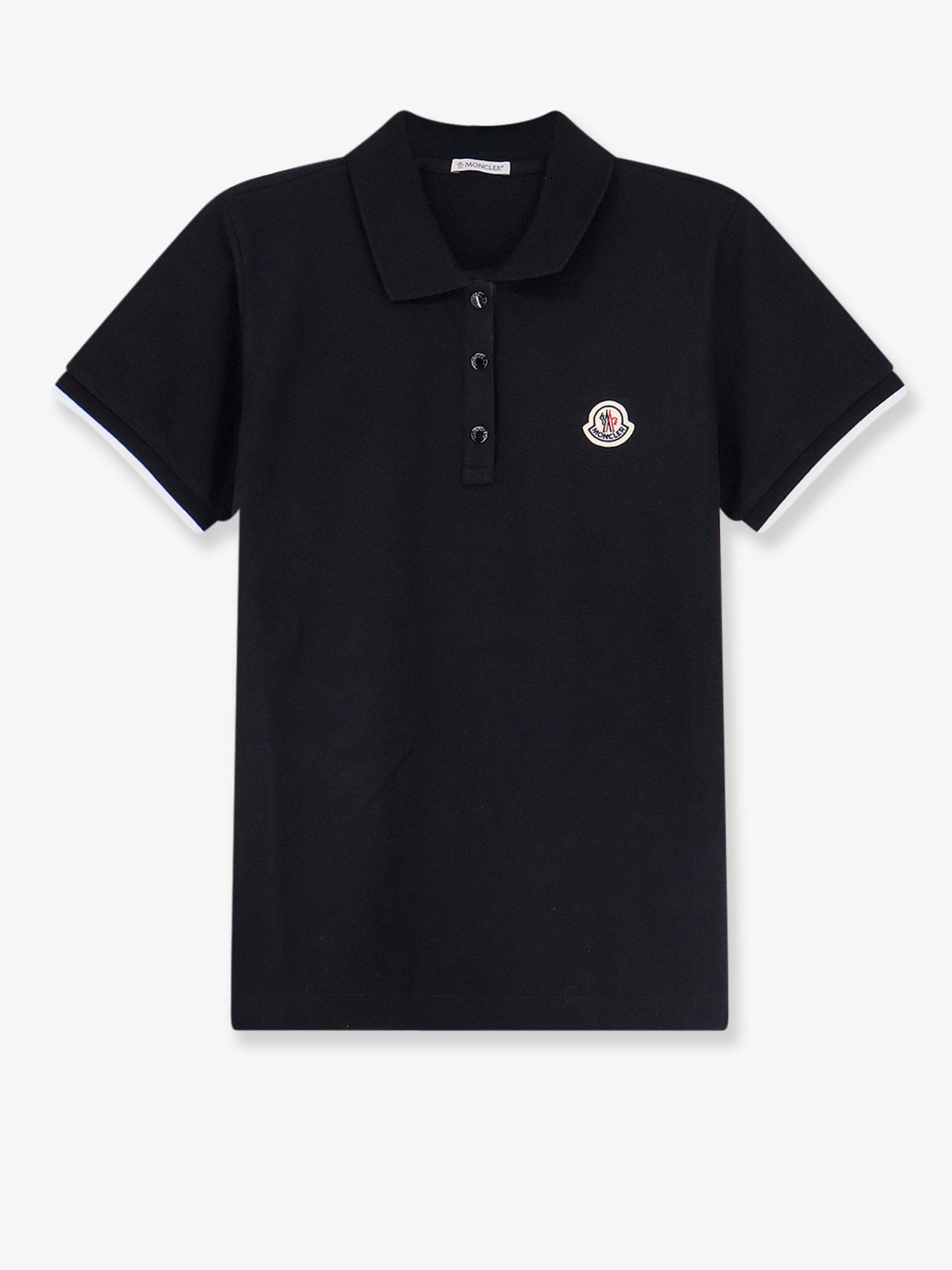 Moncler Cotton polo shirt with logo patch