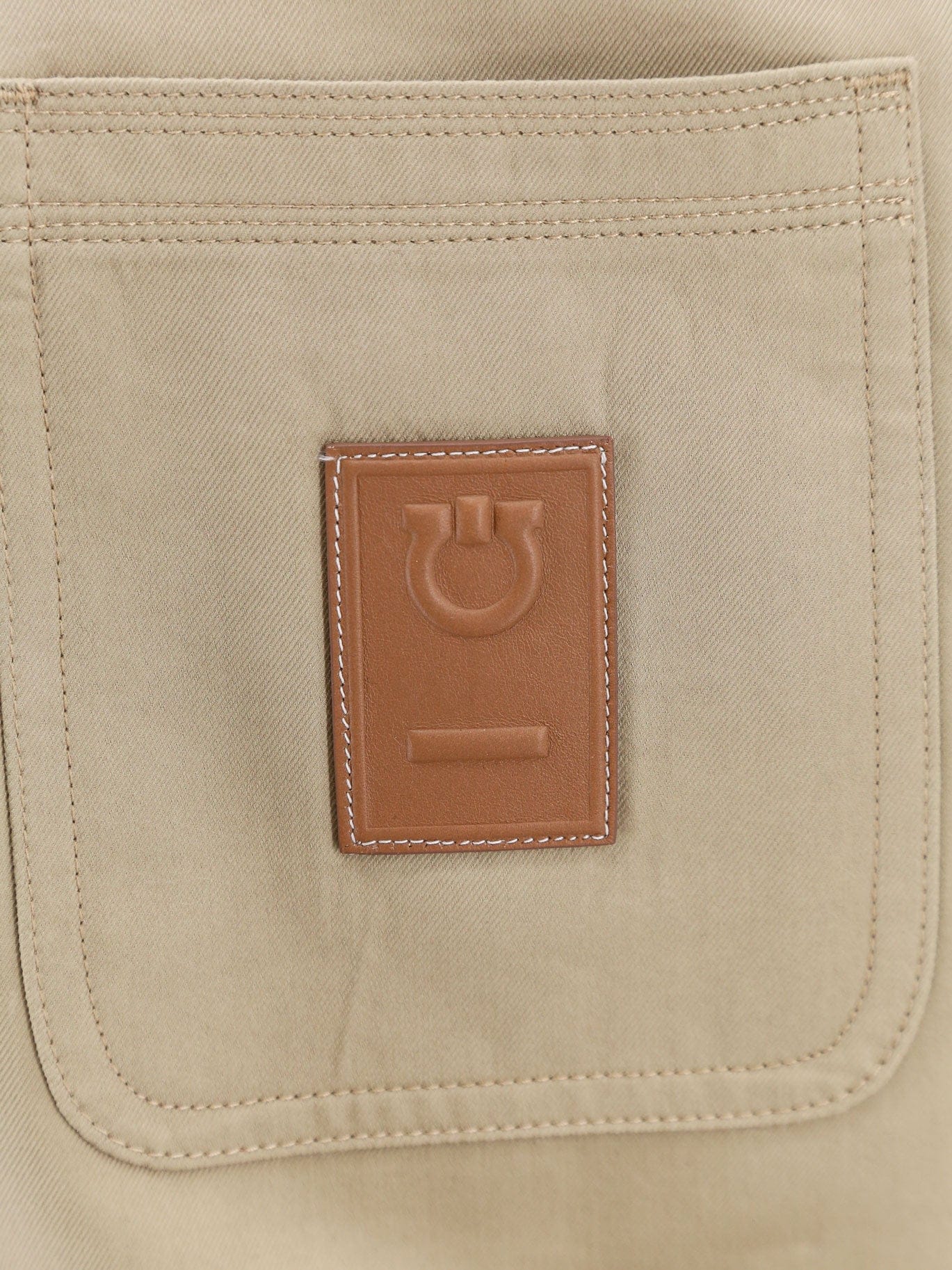 Ferragamo Cotton and viscose jacket with gancini leather patch