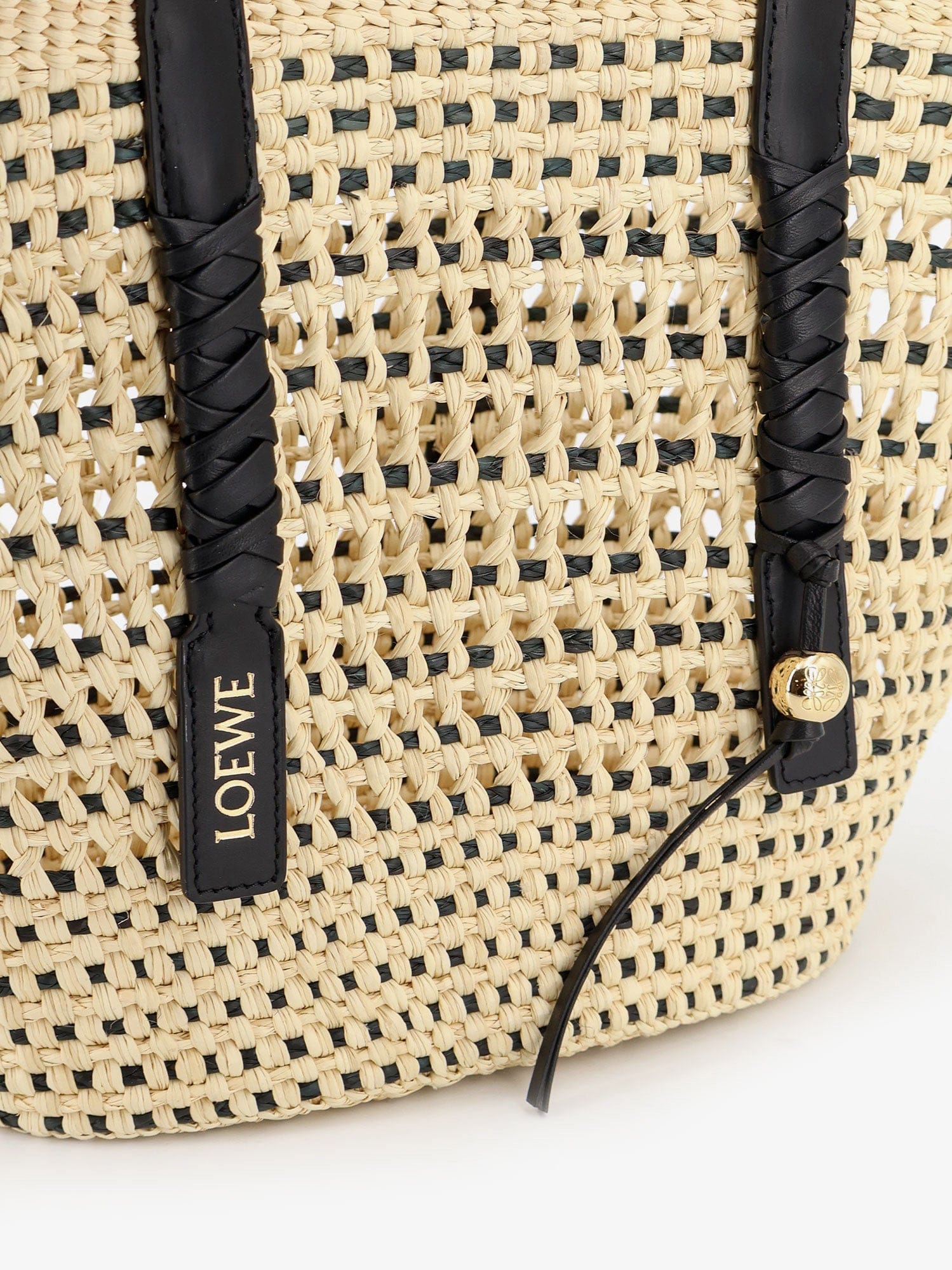 Loewe Paula's Ibiza -Braid raffia and leather shoulder bag