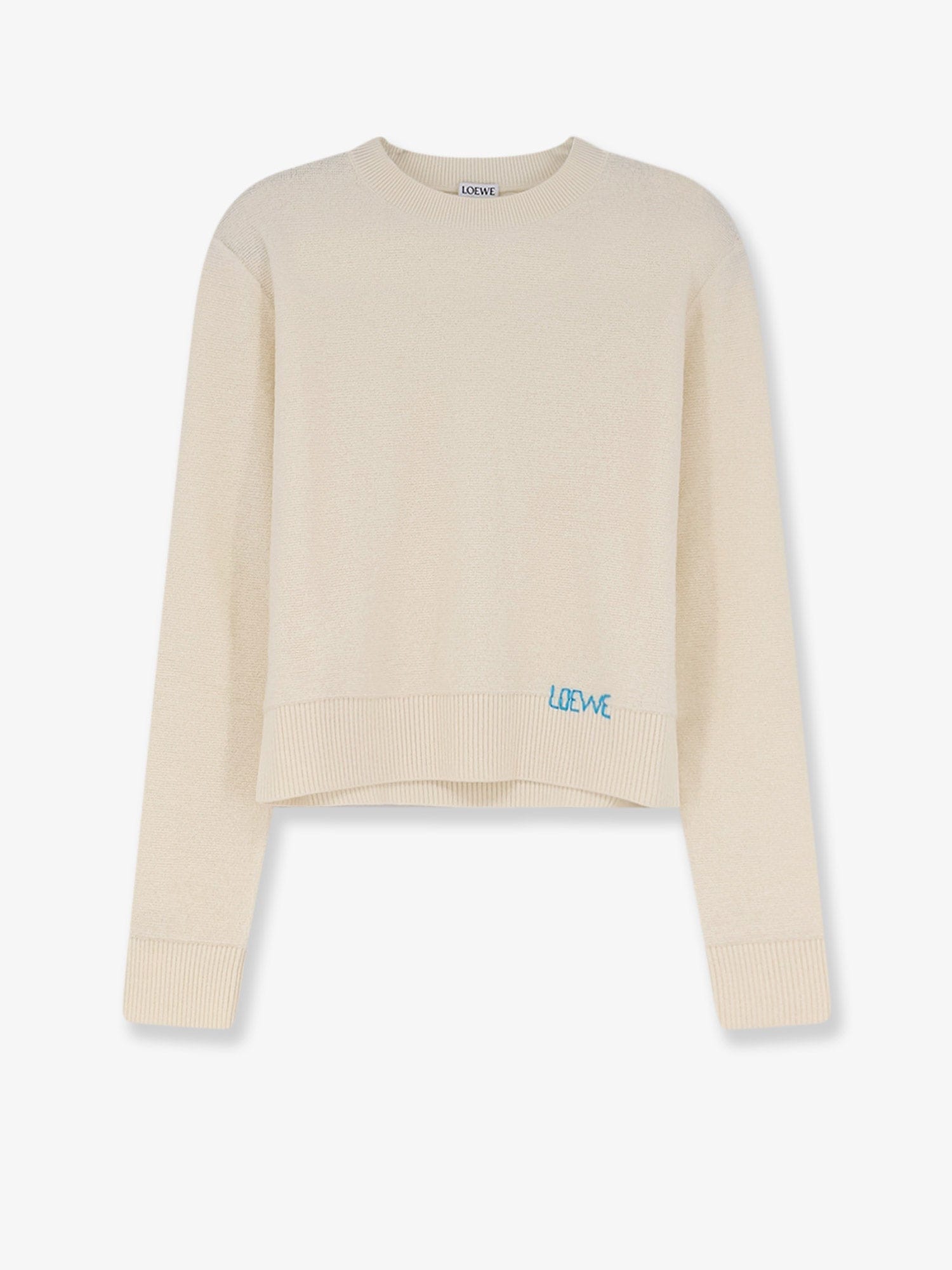 Loewe Wool sweater with contrasting embroidered logo on the bottom