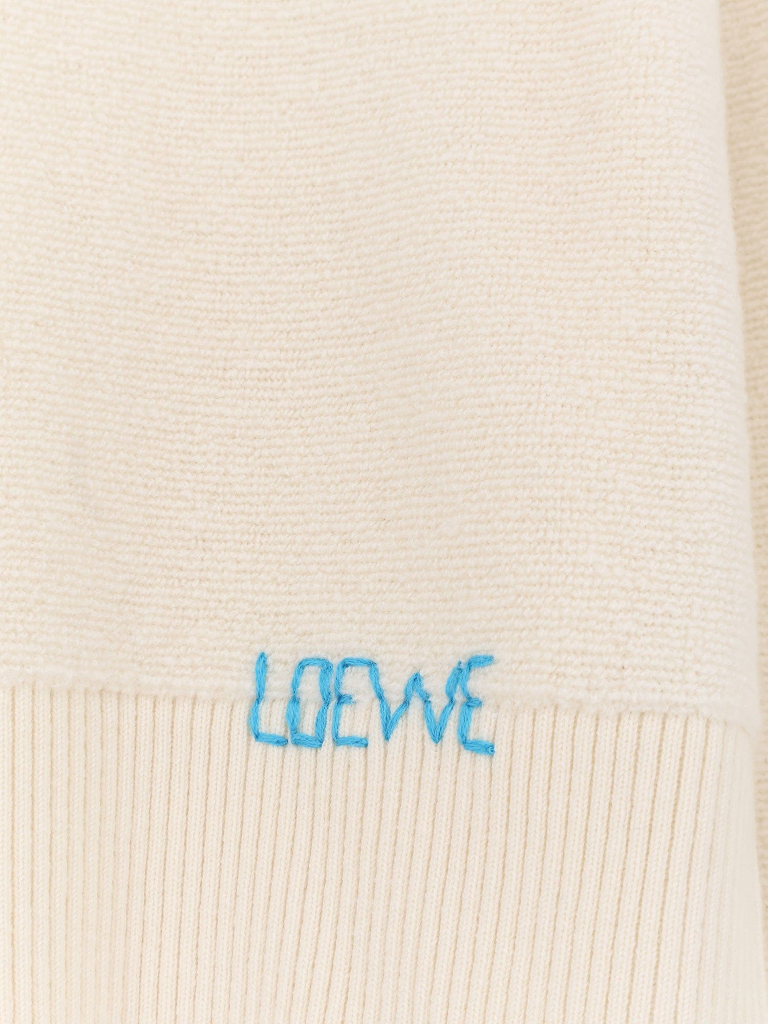 Loewe Wool sweater with contrasting embroidered logo on the bottom