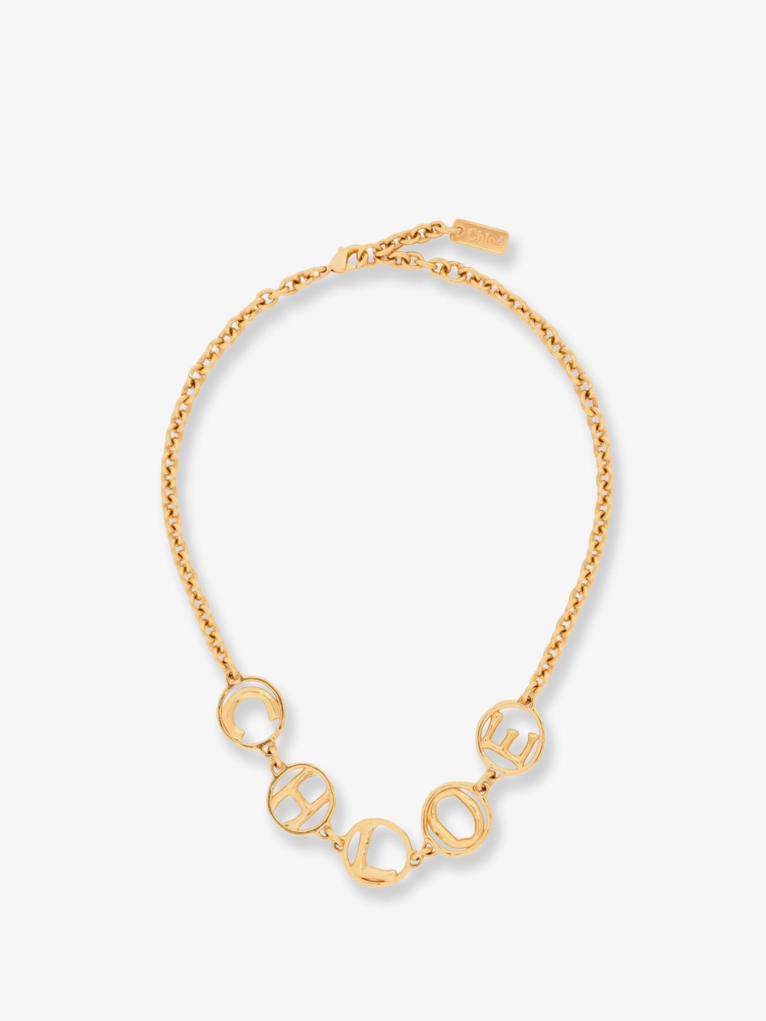 Chloe Brass Script Necklace