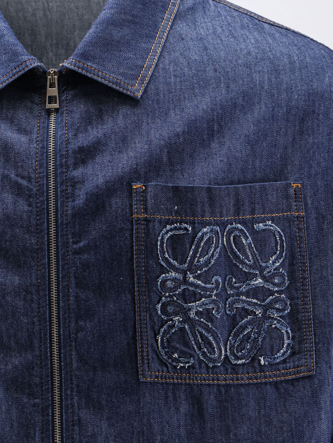 Loewe Blue denim jacket with embroidered Anagram logo