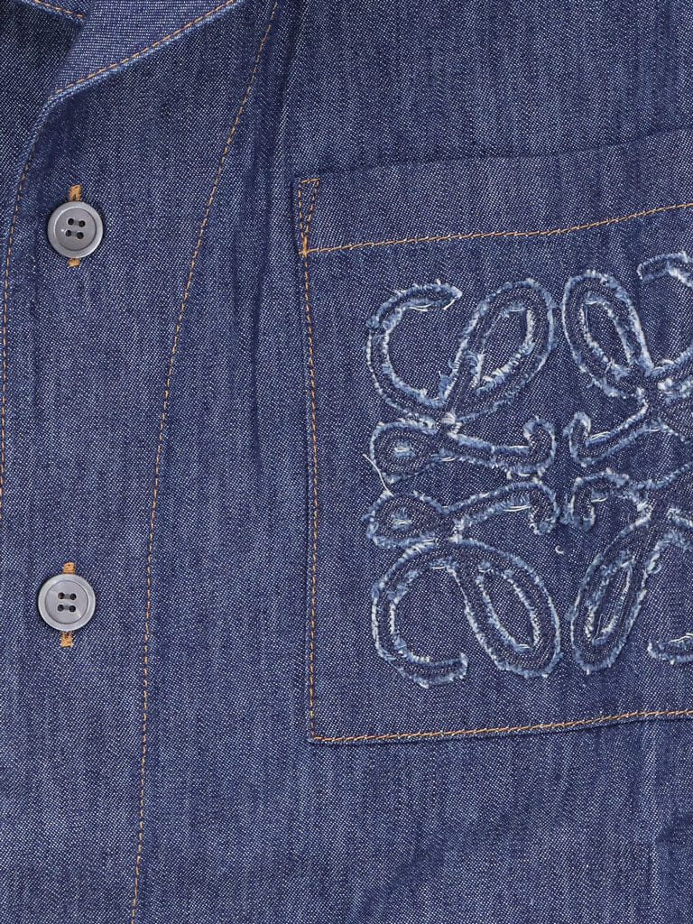 Loewe Blue denim shirt with embroidered Anagram logo