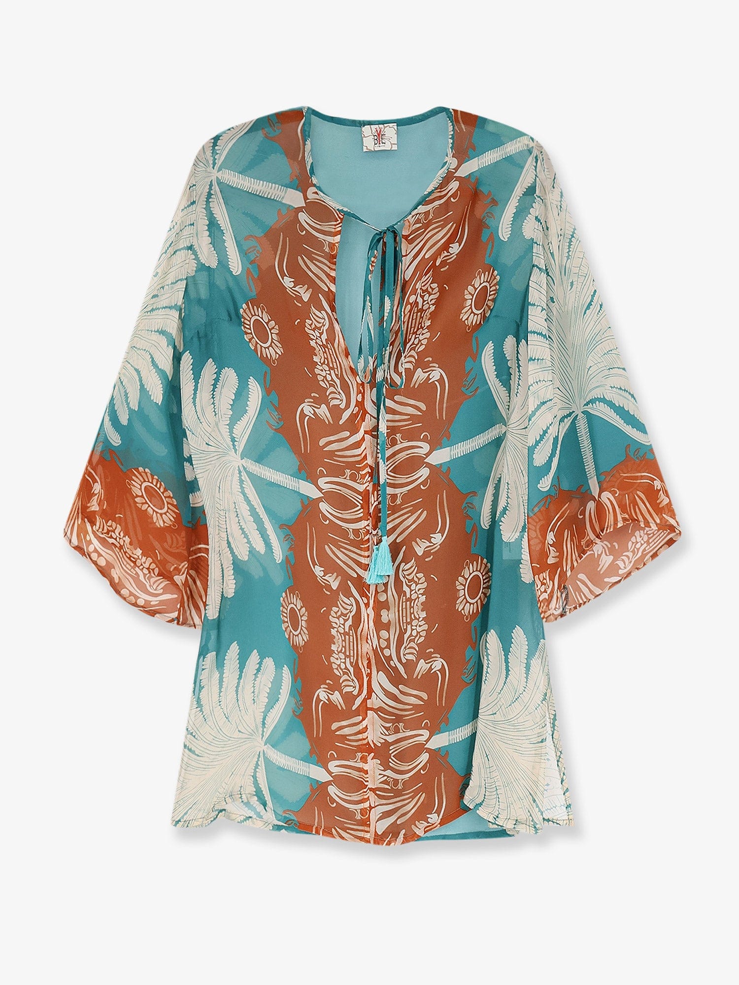 BYE FIRENZE Palme viscose and silk shirt