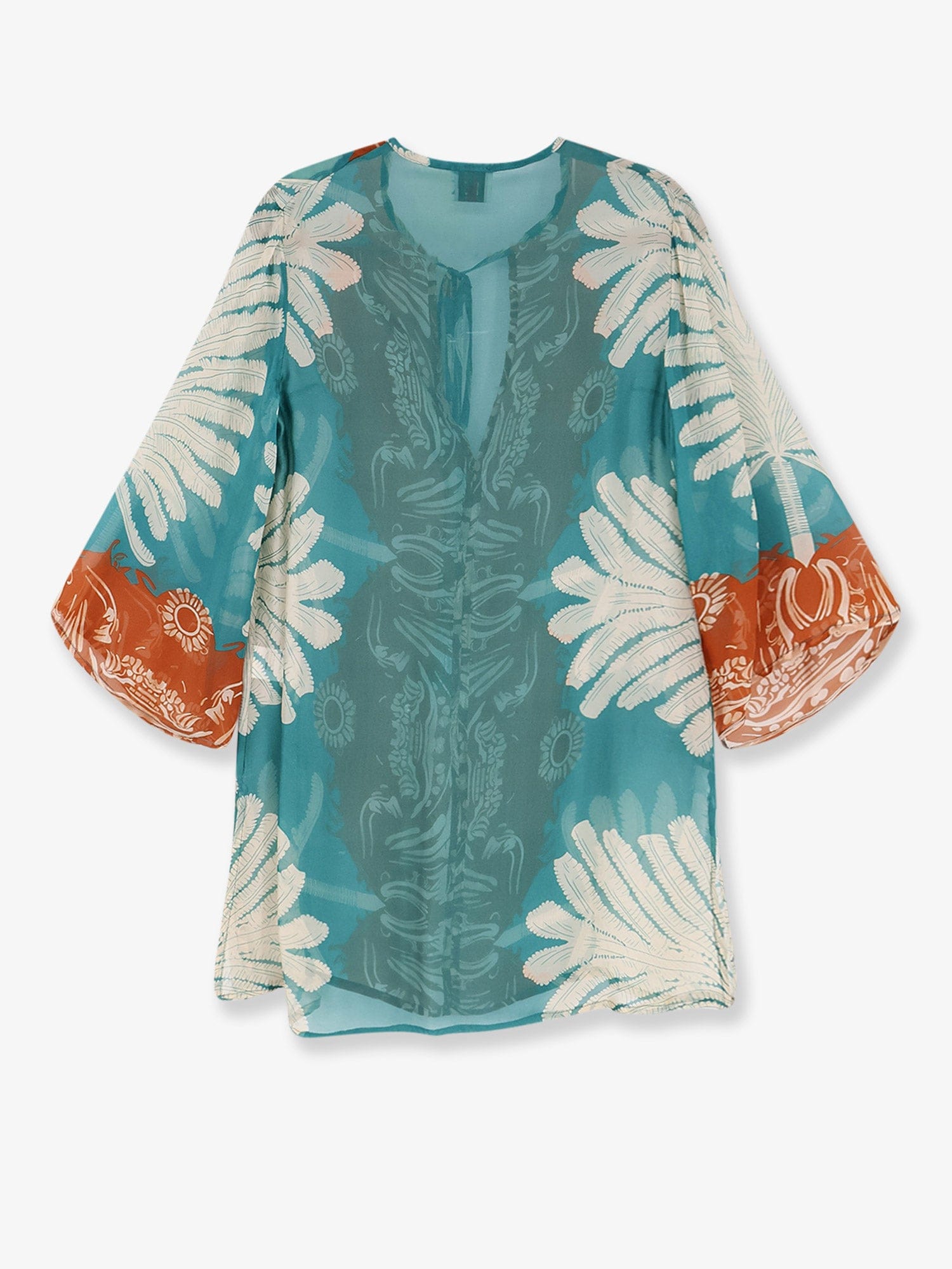 BYE FIRENZE Palme viscose and silk shirt