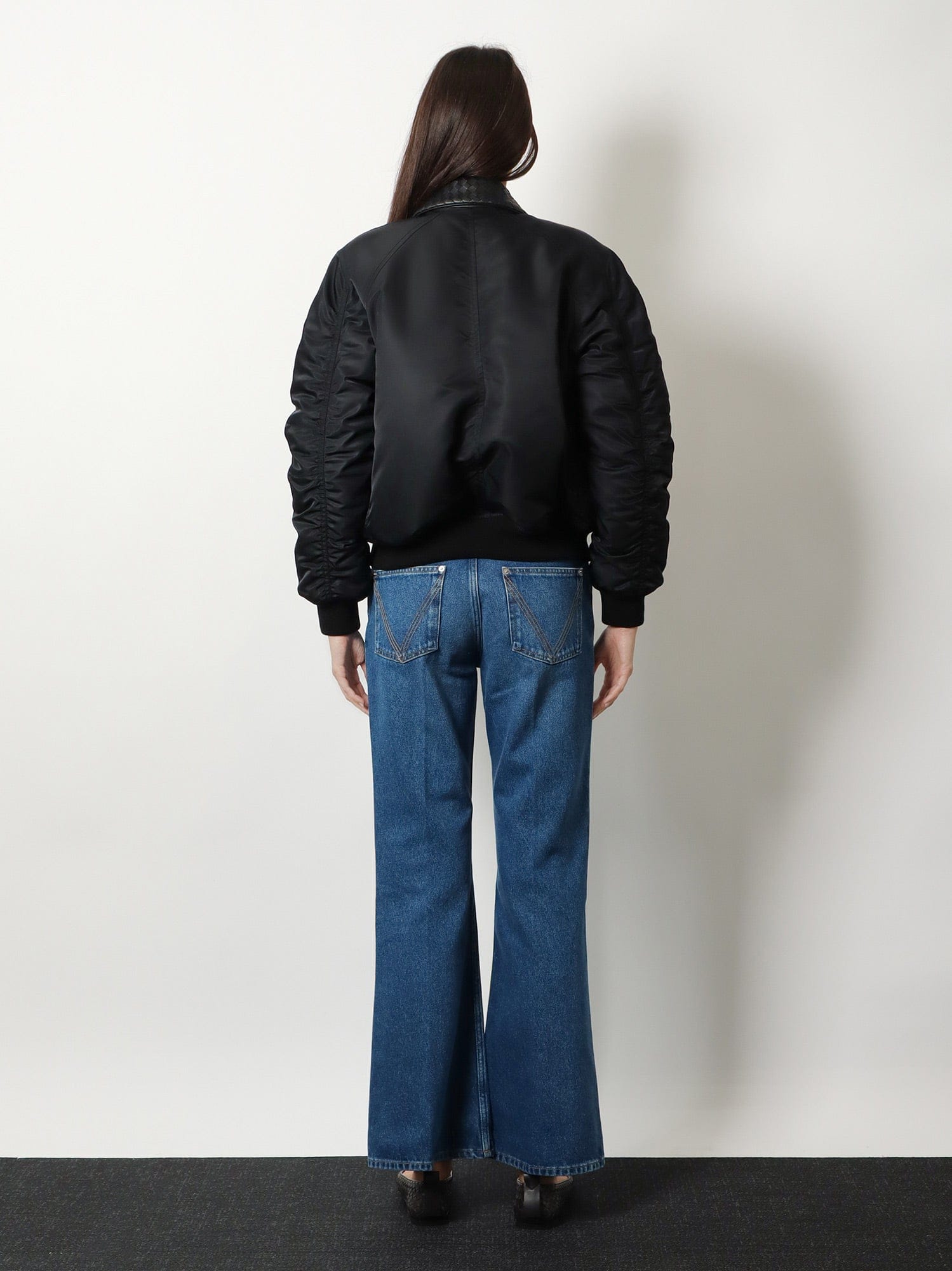 Bottega Veneta Nylon jacket with Intrecciato leather collar