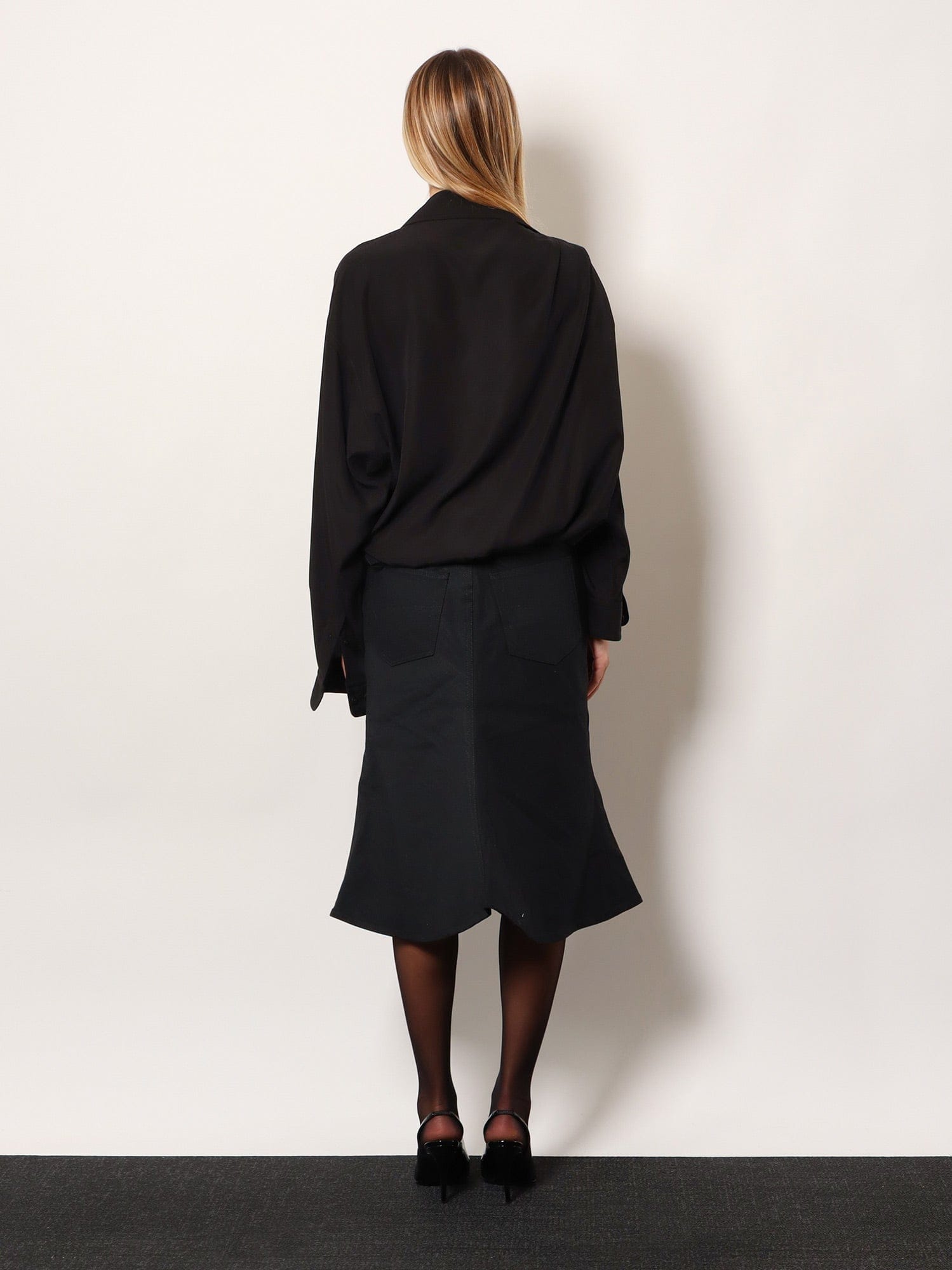 Balenciaga One shoulder lyocell shirt