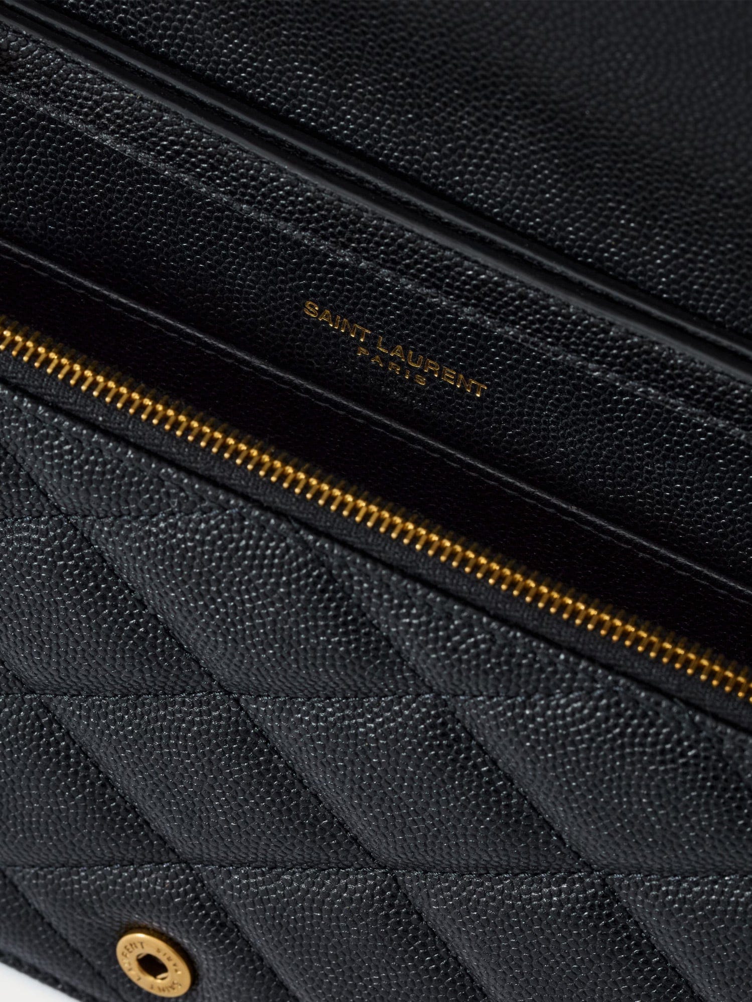 Saint Laurent Paris leather crossbody bag with metal Cassandre logo
