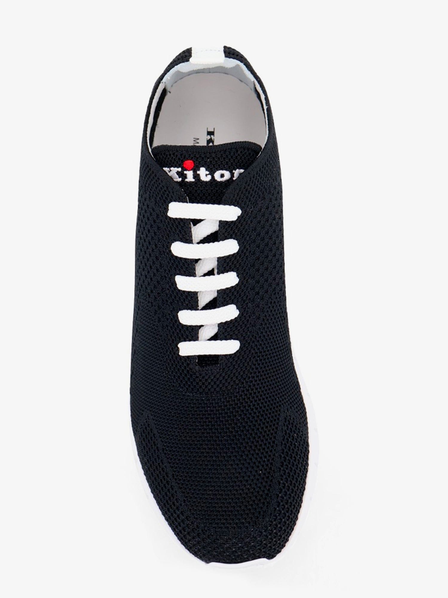 KITON CIRO PAONE Knitted fabric sneakers with embroidered logo