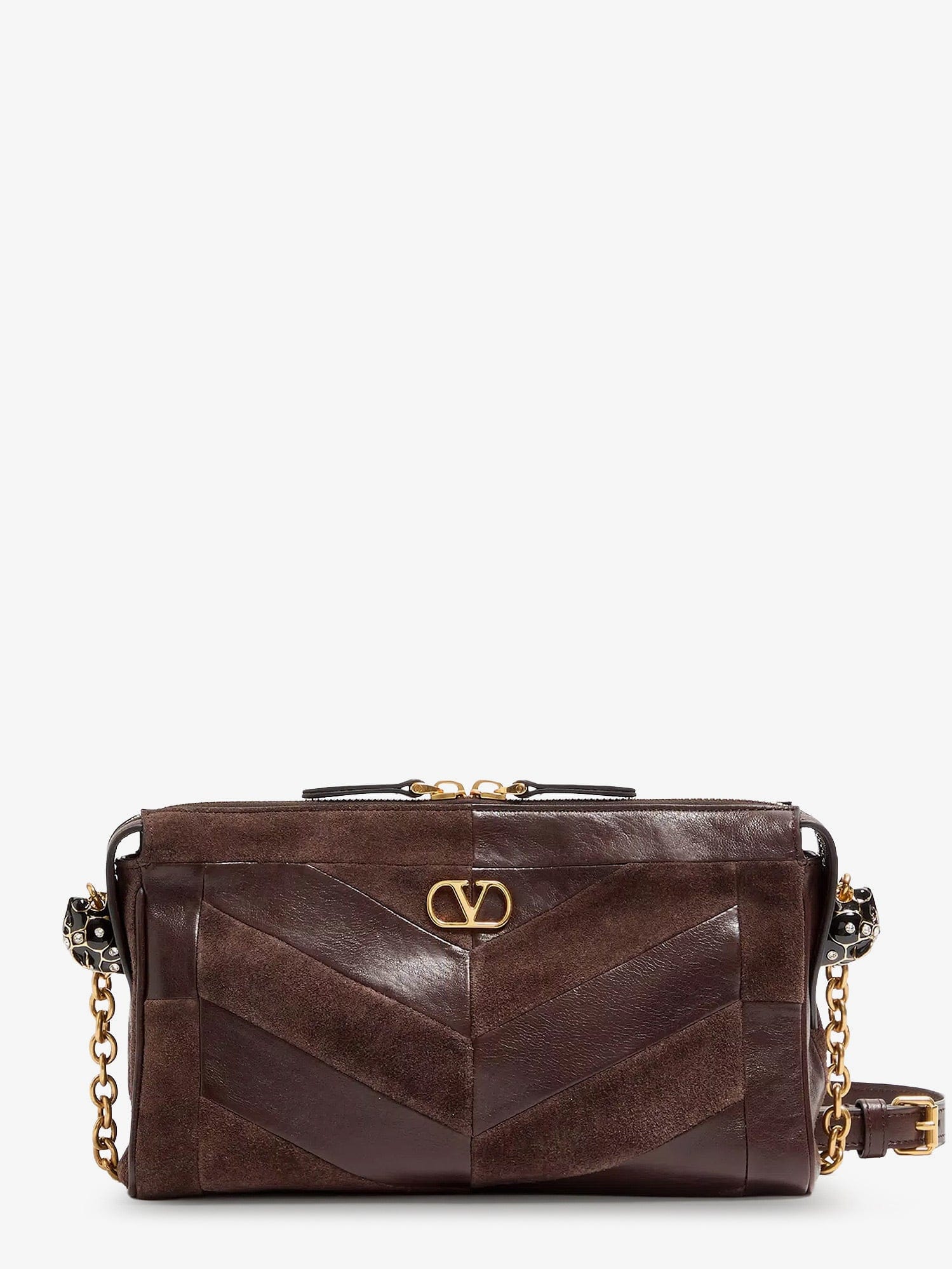 Valentino Garavani Panthea suede and leather crossbody bag