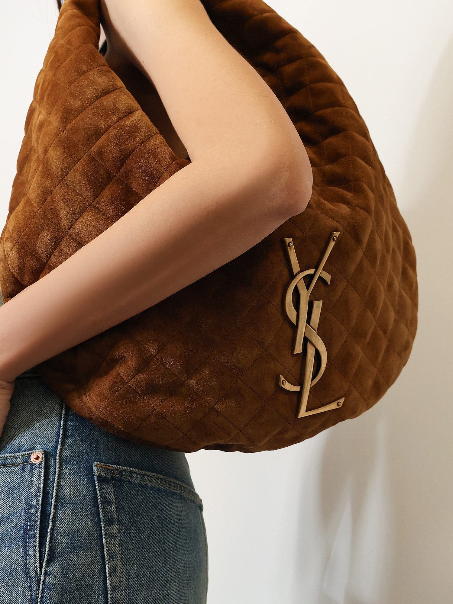 Saint Laurent Icare Hobo suede handbag