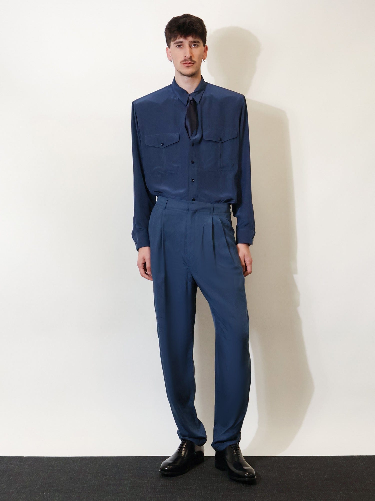 Saint Laurent Silk trousers with belt