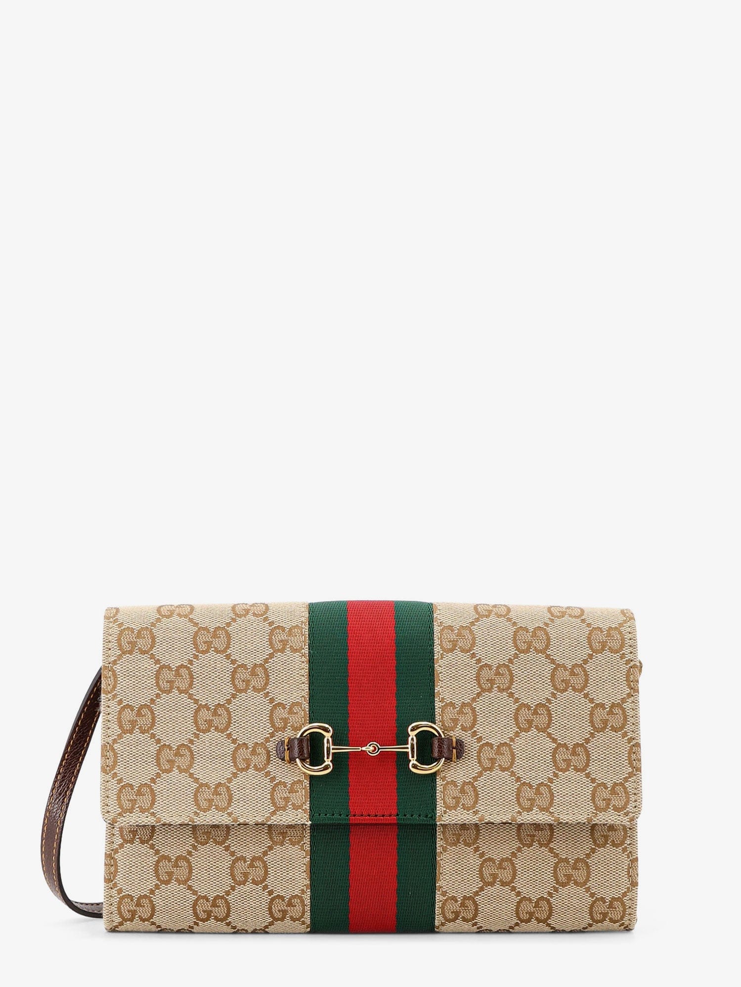 Gucci Horsebit Web GG fabric wallet