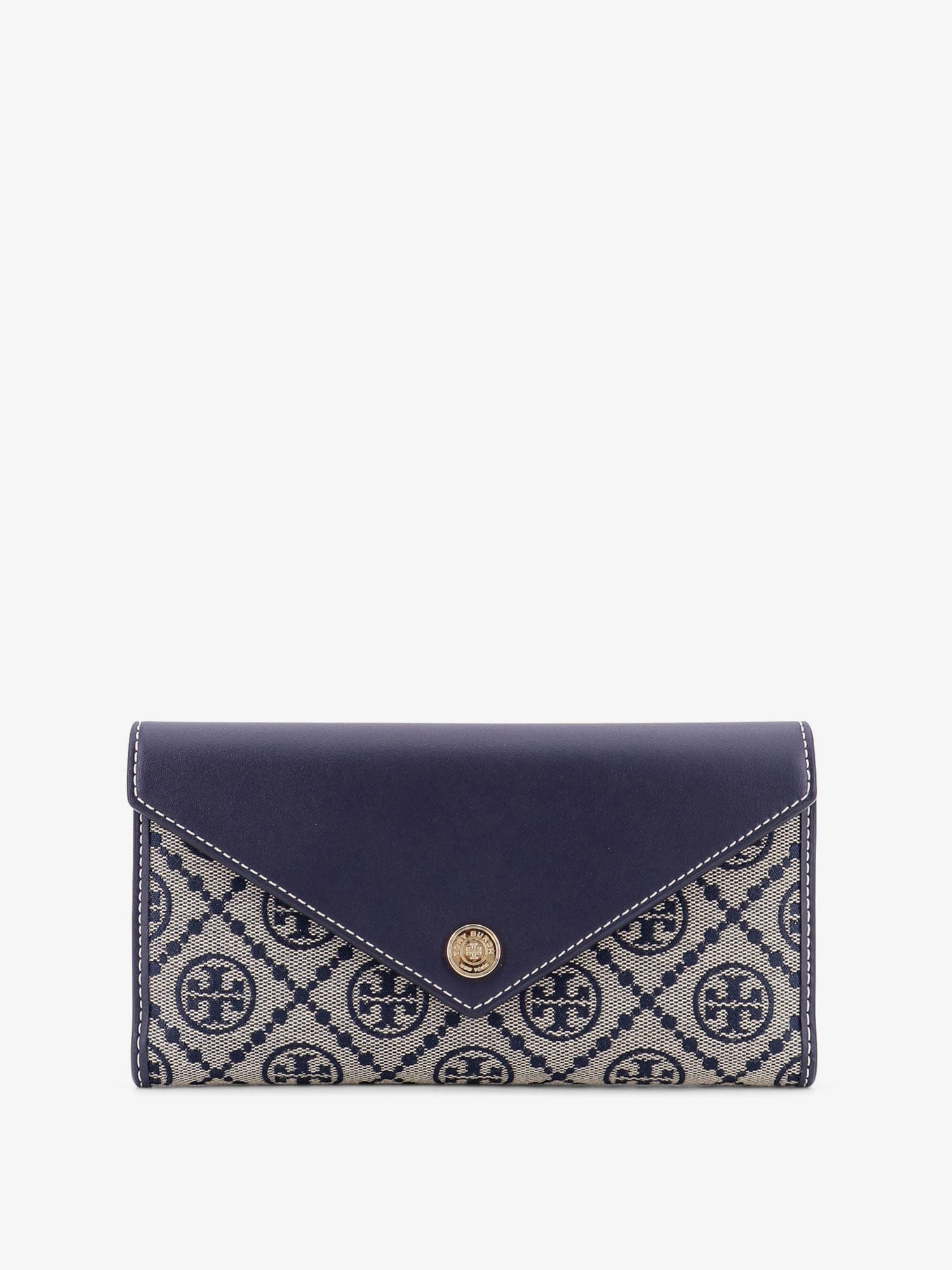 Tory Burch T Monogram Envelope leather and T Monogram Fabric wallet