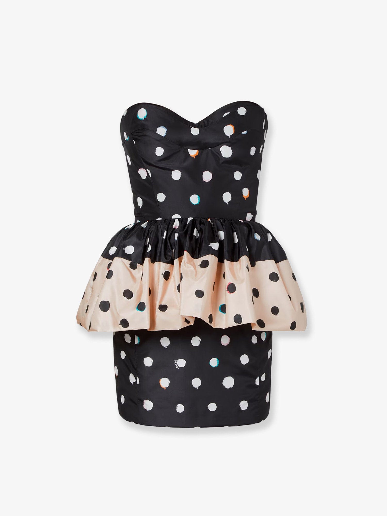 Fendi Falena Dots taffeta' bustier dress