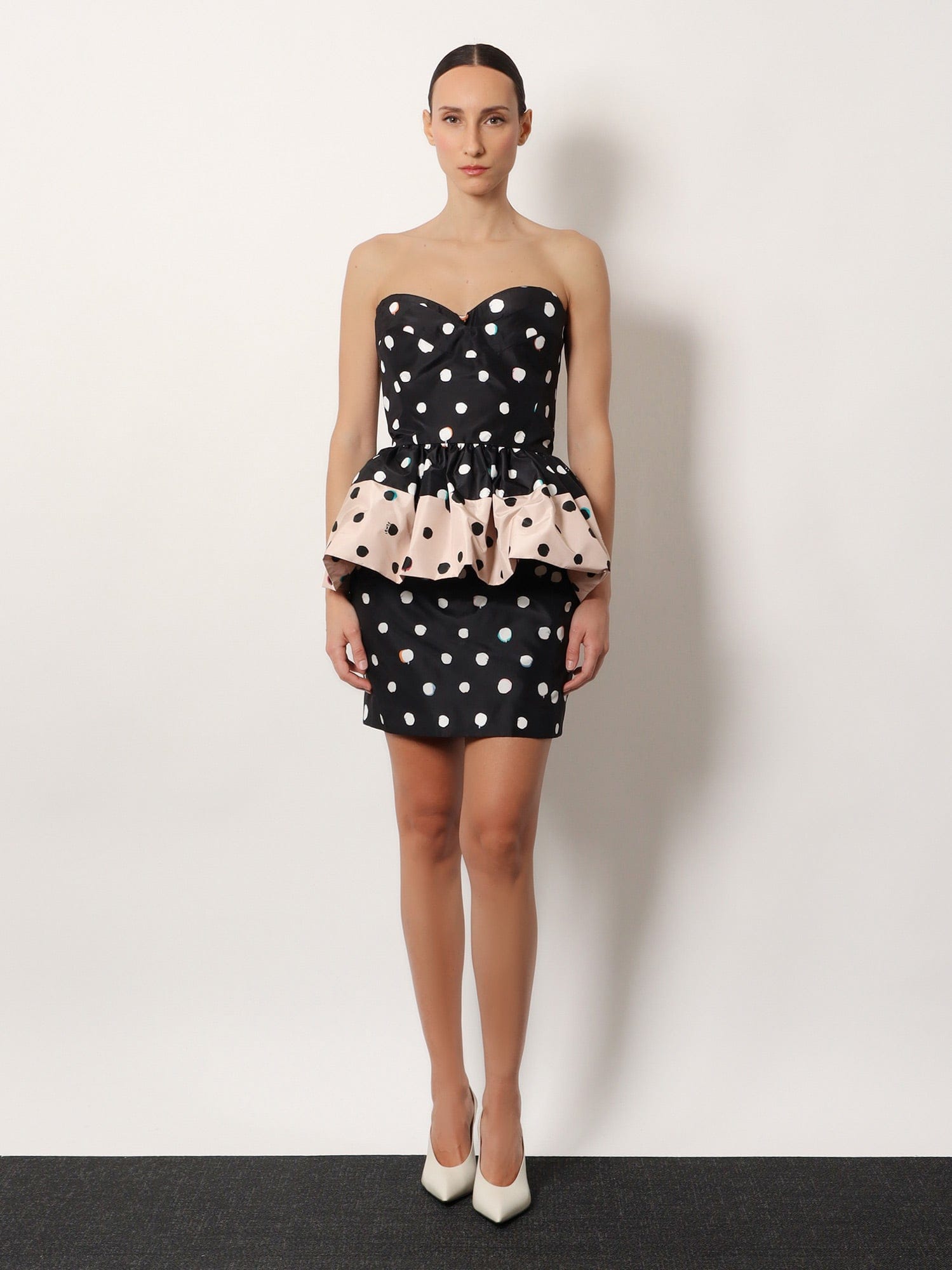 Fendi Falena Dots taffeta' bustier dress