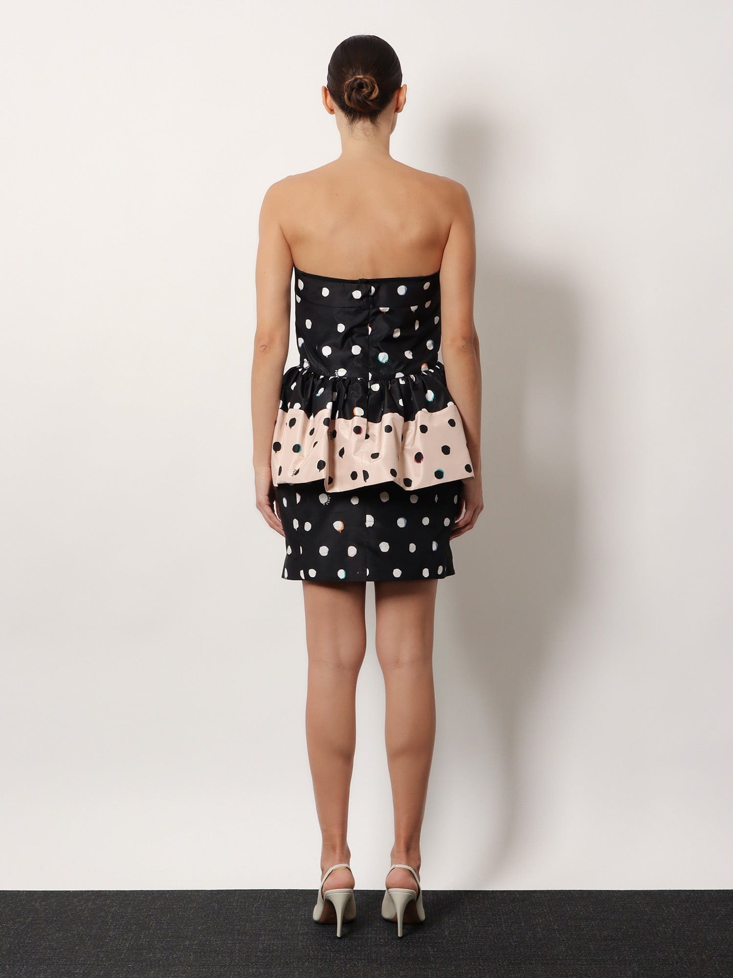 Fendi Falena Dots taffeta' bustier dress