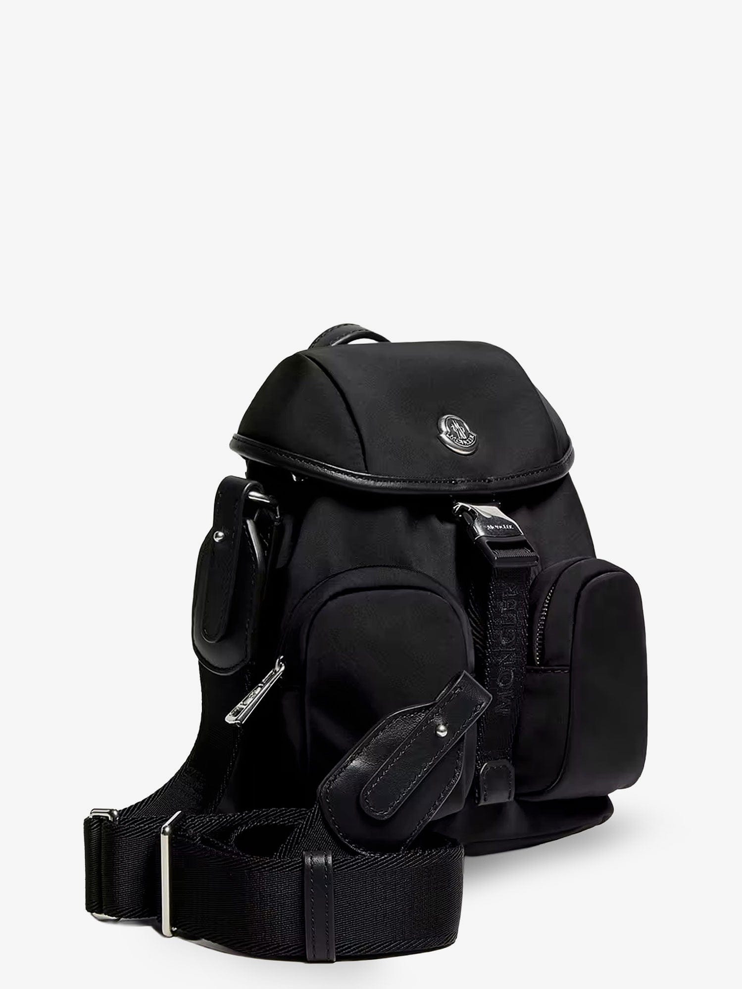 Moncler Trick nylon crossbody bag with logo patch on the front