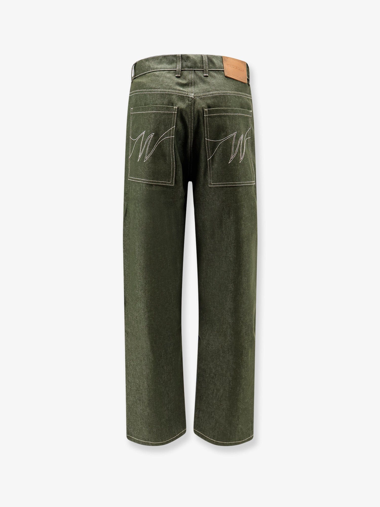 WALK IN PARIS Double Knee green denim trousers
