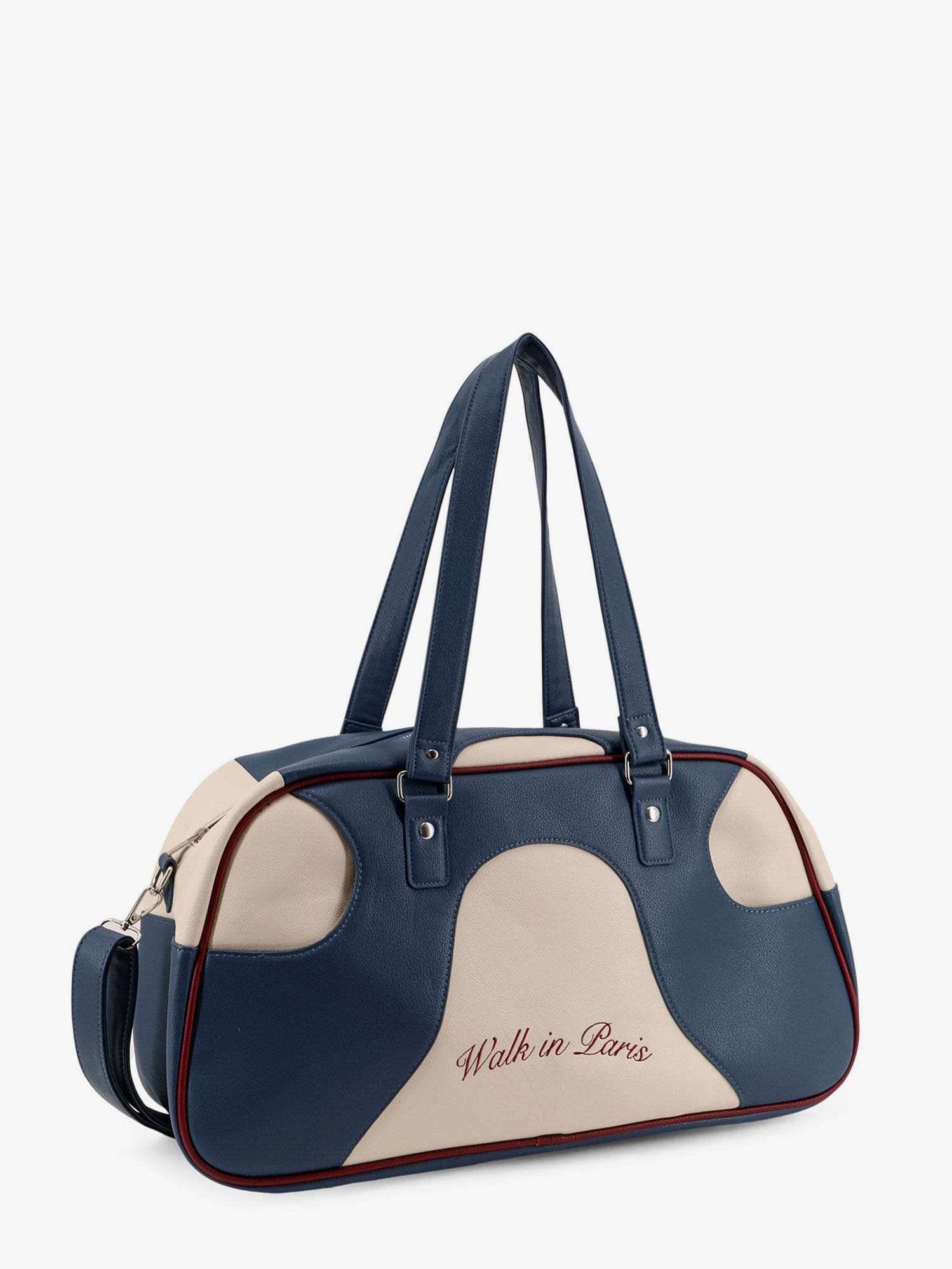 WALK IN PARIS Leather crossbody bag with embroidered logo on the front
