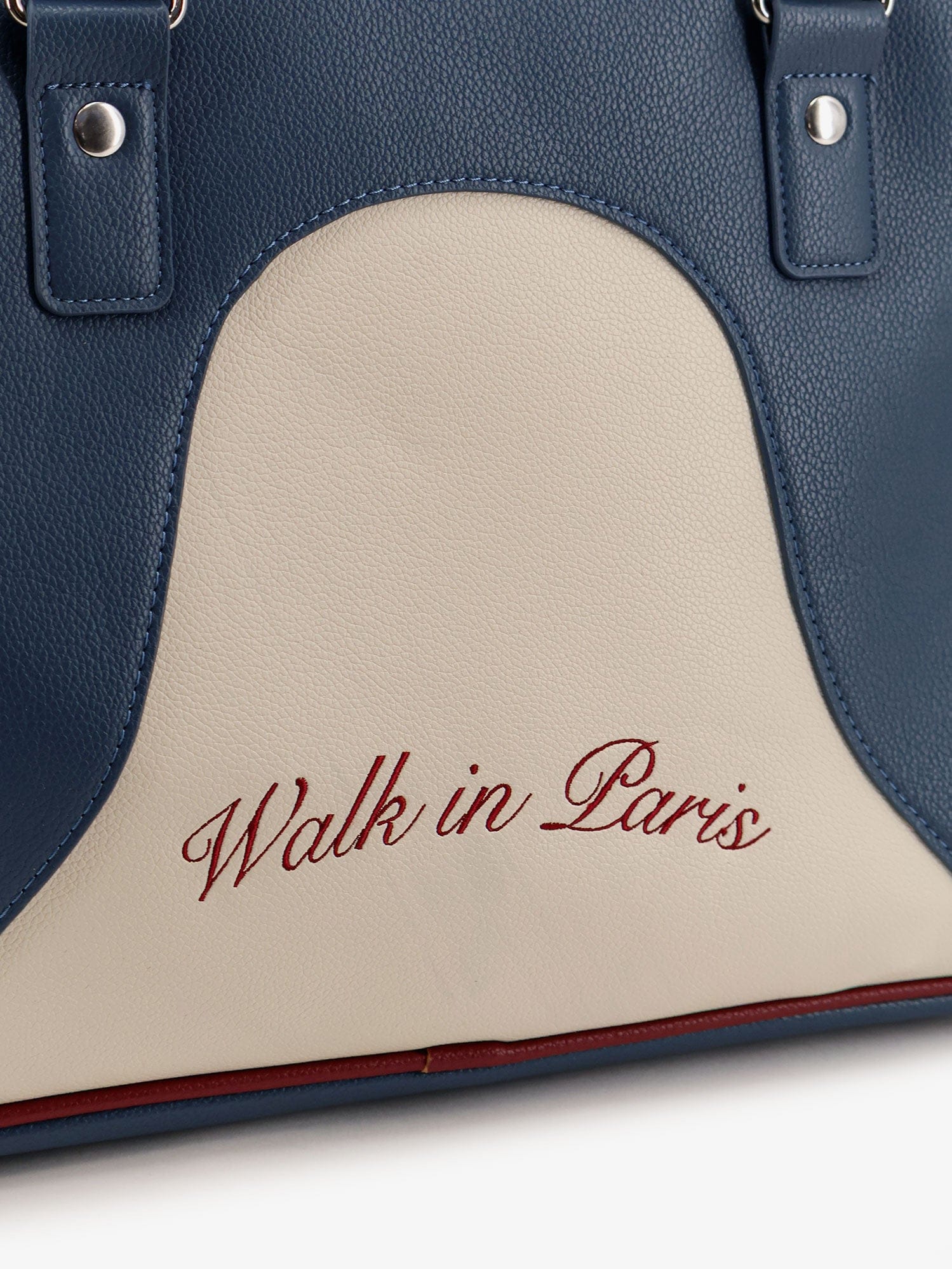 WALK IN PARIS Leather crossbody bag with embroidered logo on the front