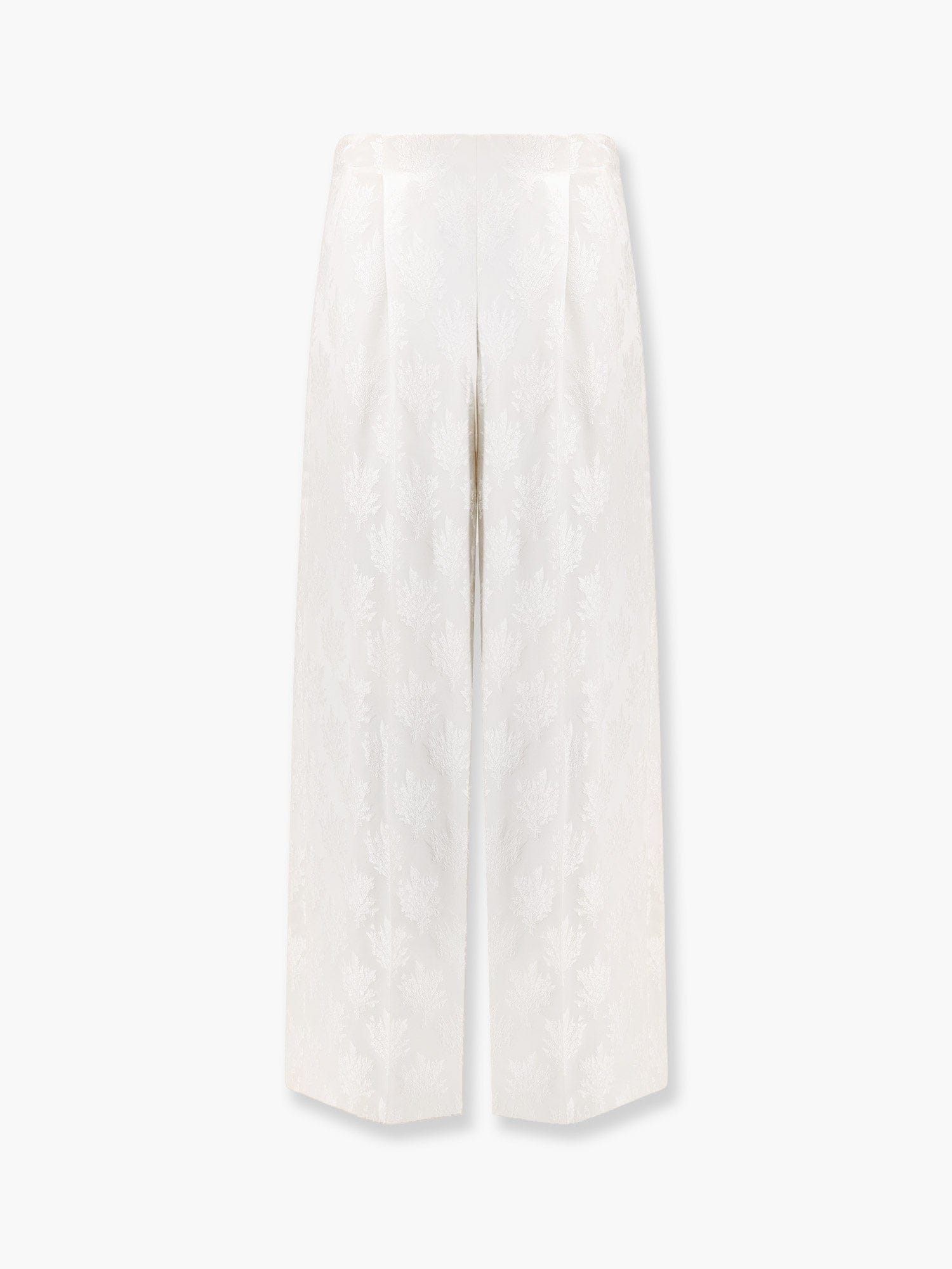 Fendi Jacquard silk trousers with floral motif
