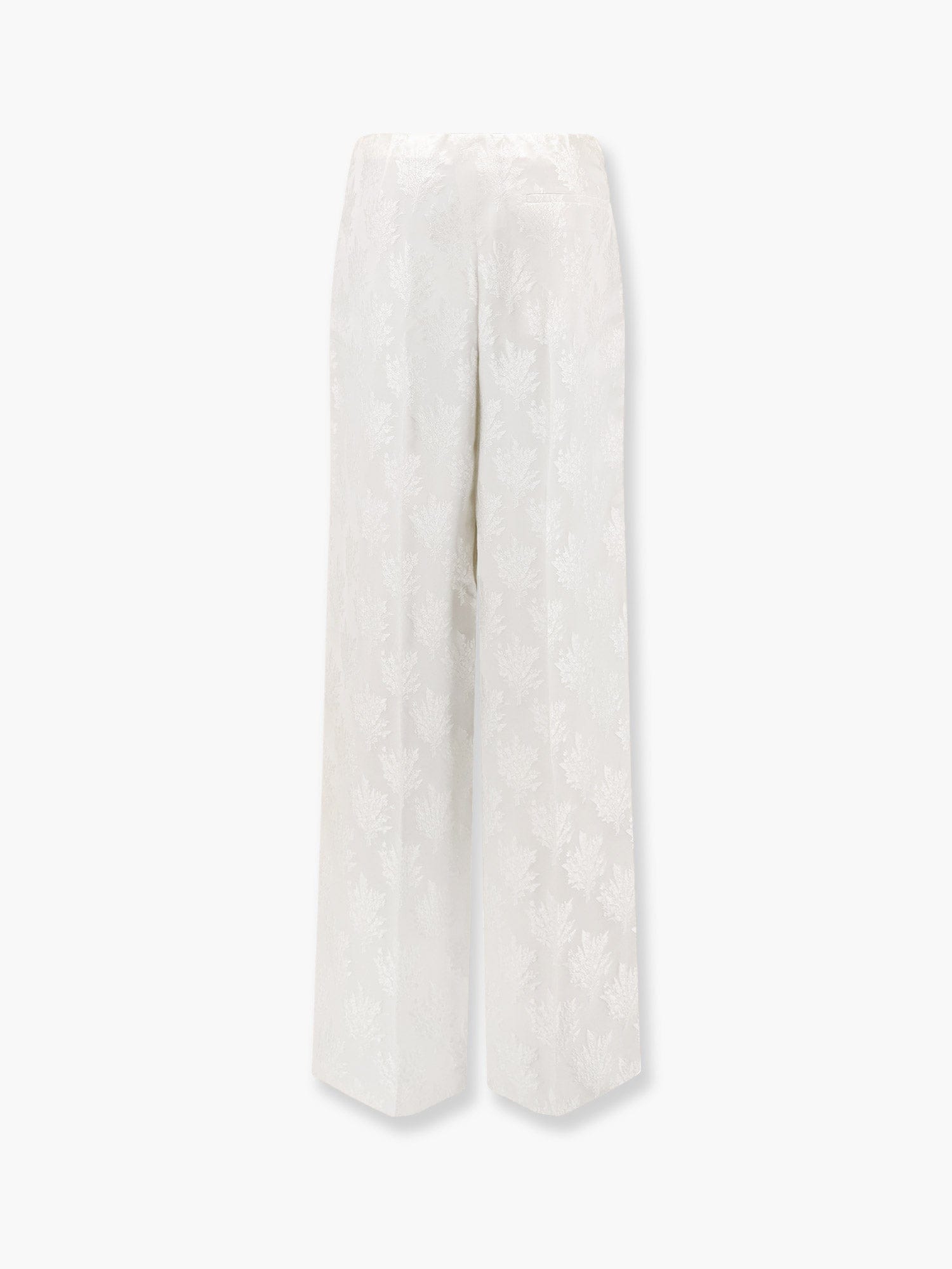 Fendi Jacquard silk trousers with floral motif