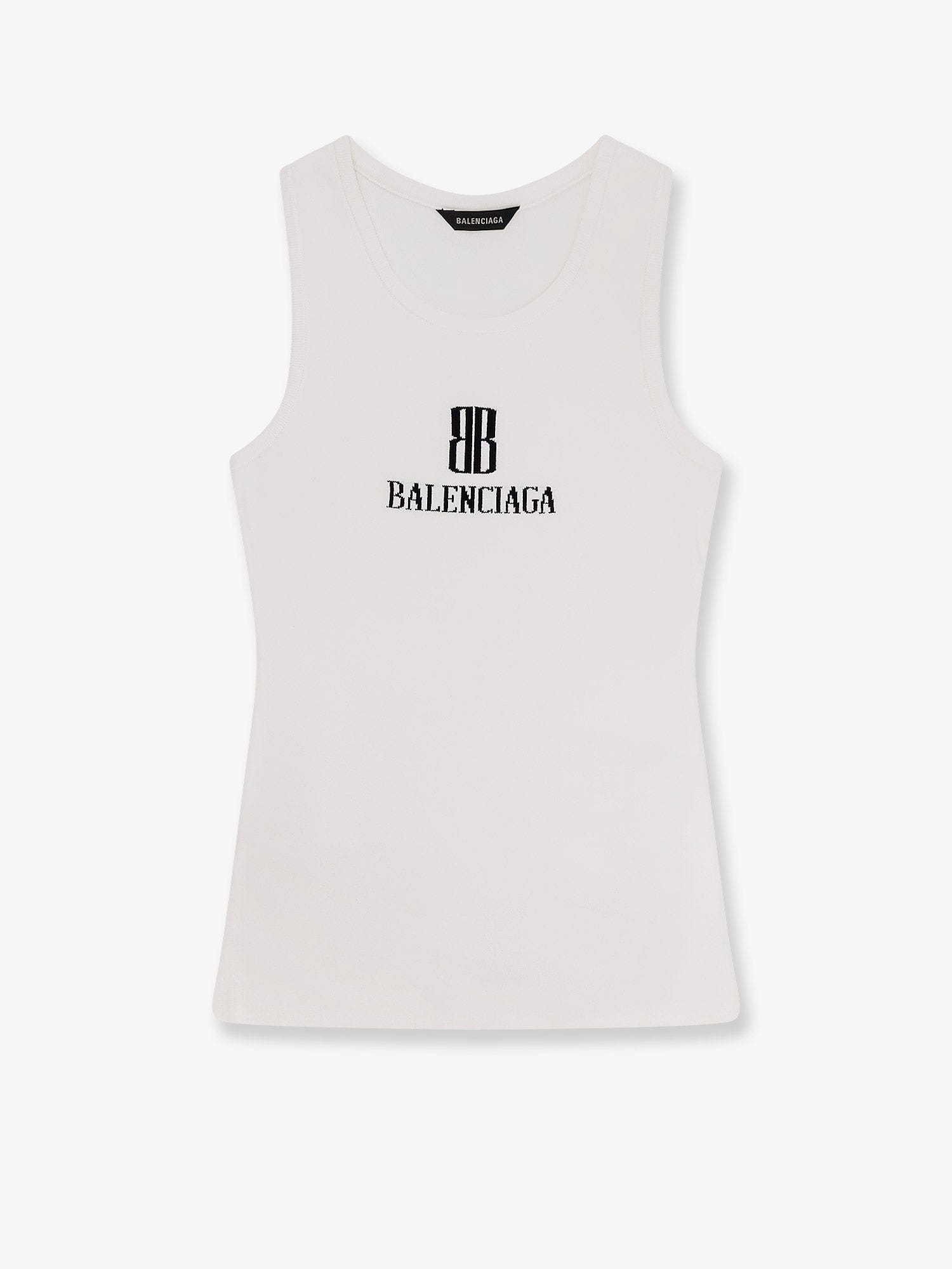 Balenciaga Ribbed viscose blend tank top