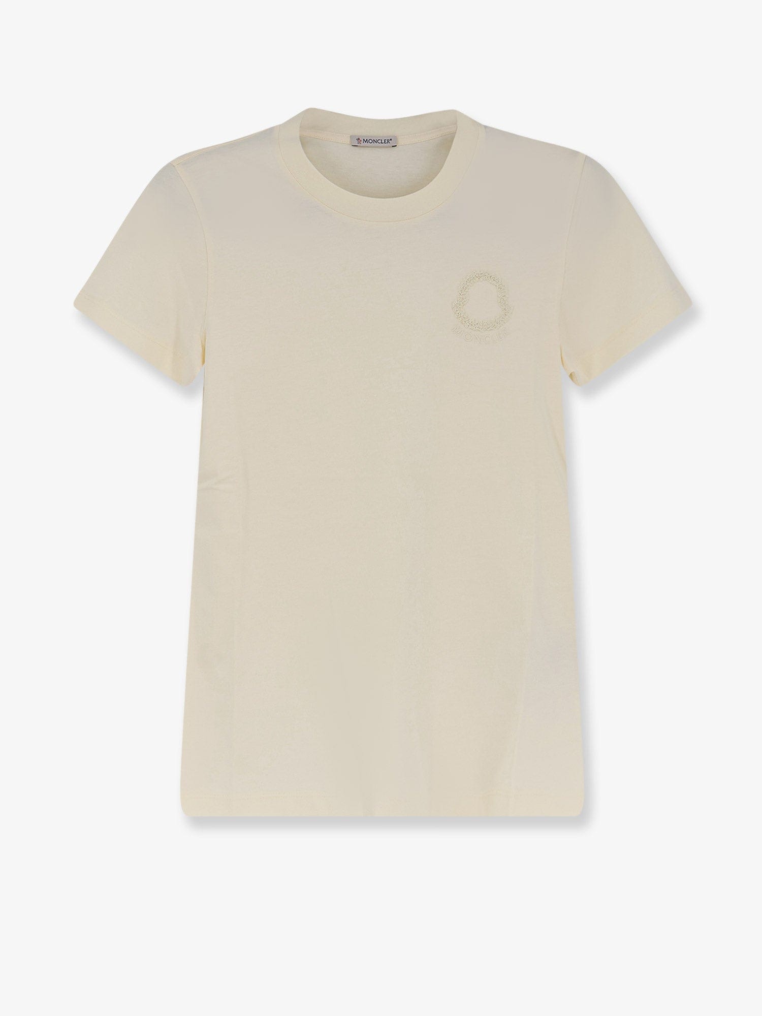 Moncler Cotton T-shirt with flocked logo on the front