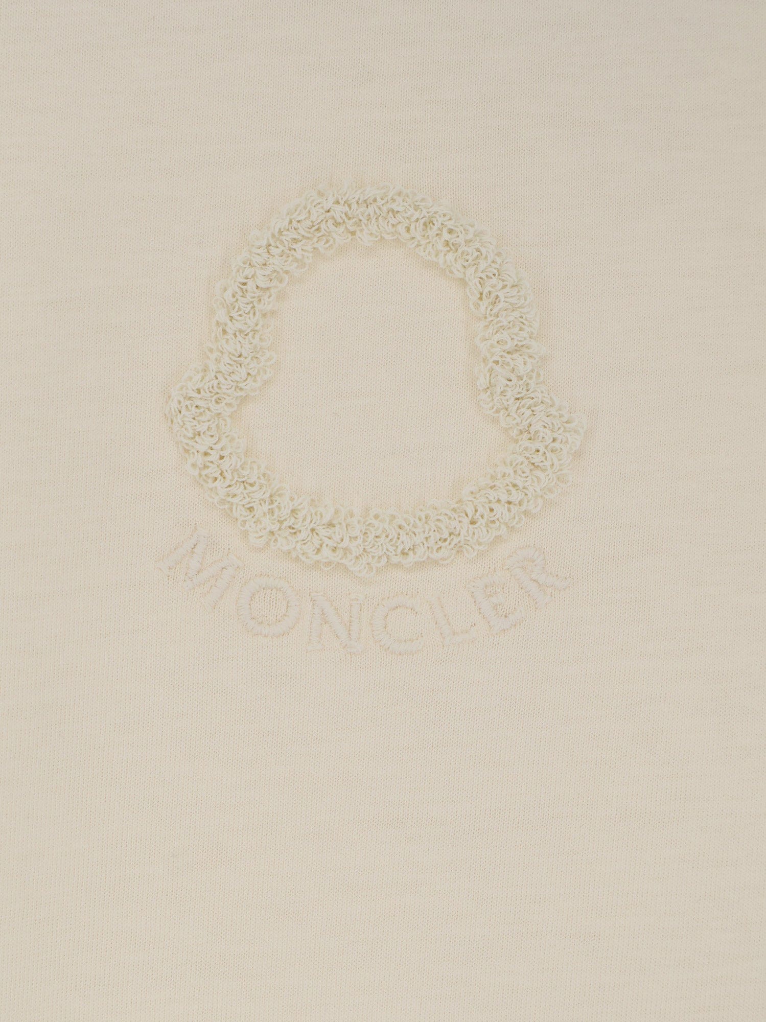 Moncler Cotton T-shirt with flocked logo on the front