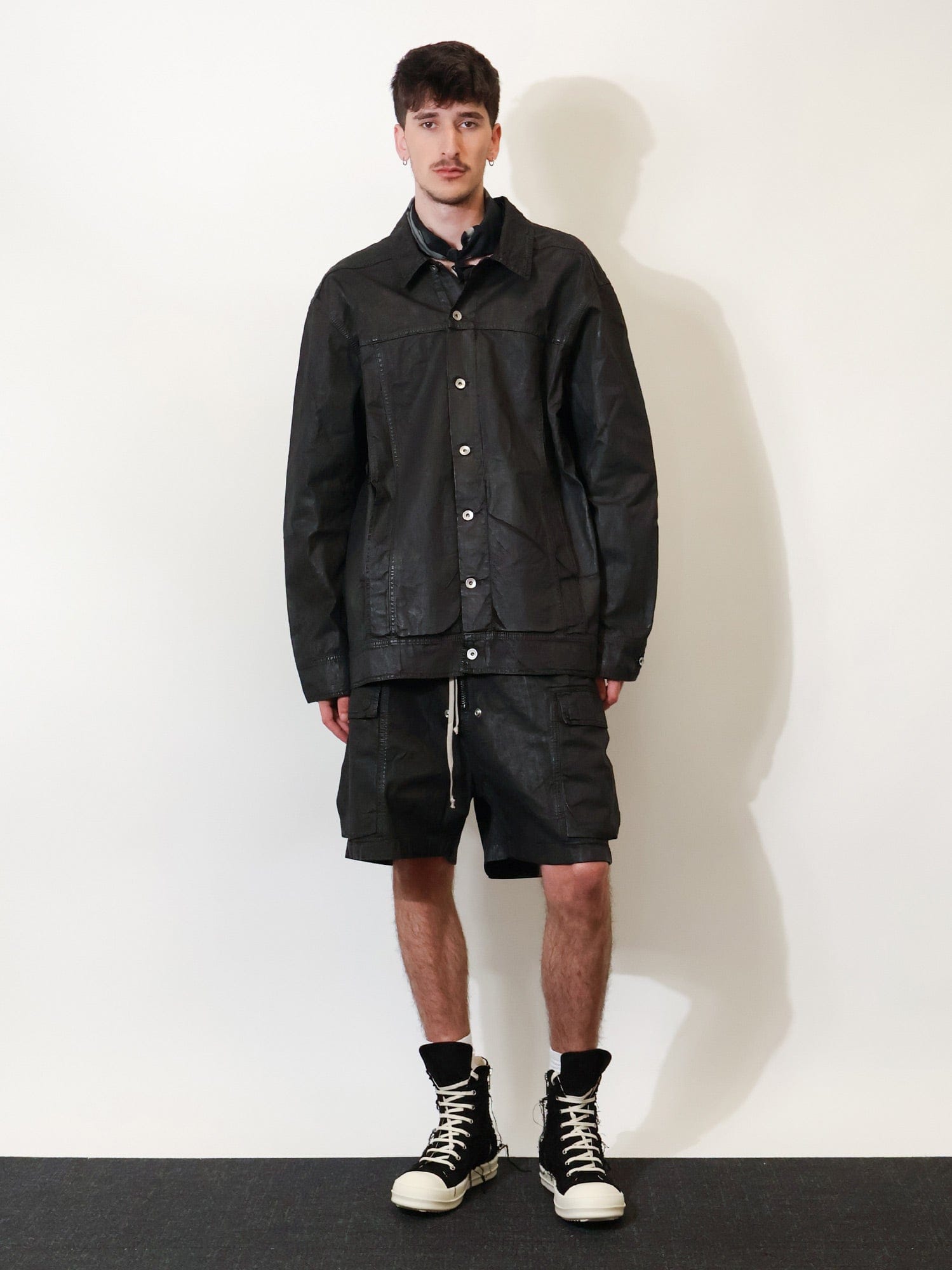 DRKSHDW Waxed black denim jacket