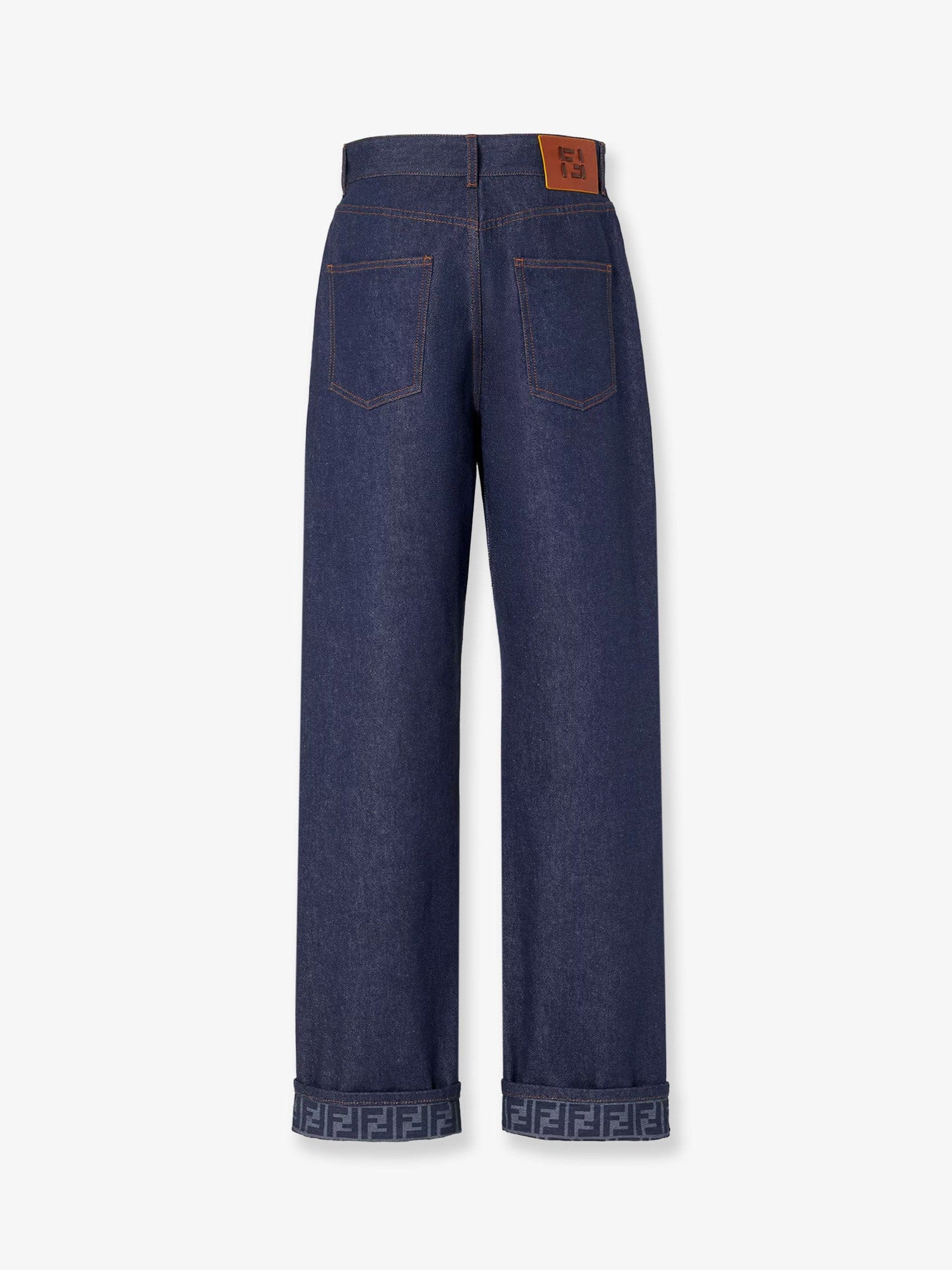 Fendi Blue denim jeans with FF detail on the bottom