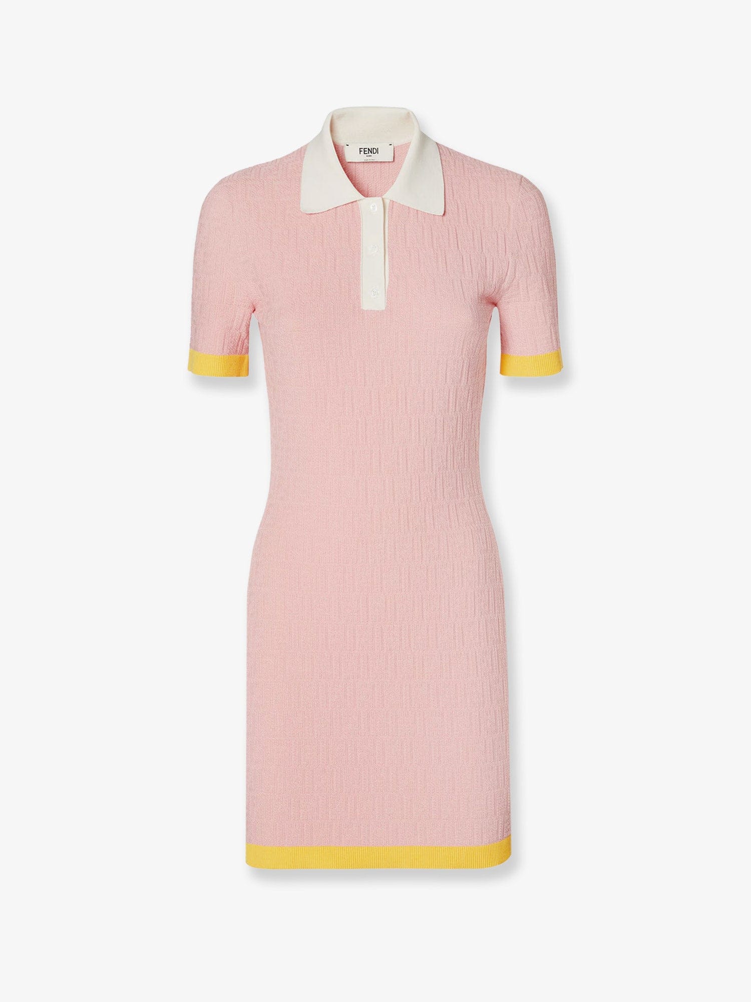Fendi Cotton and silk blend short dress with all-over FF motif
