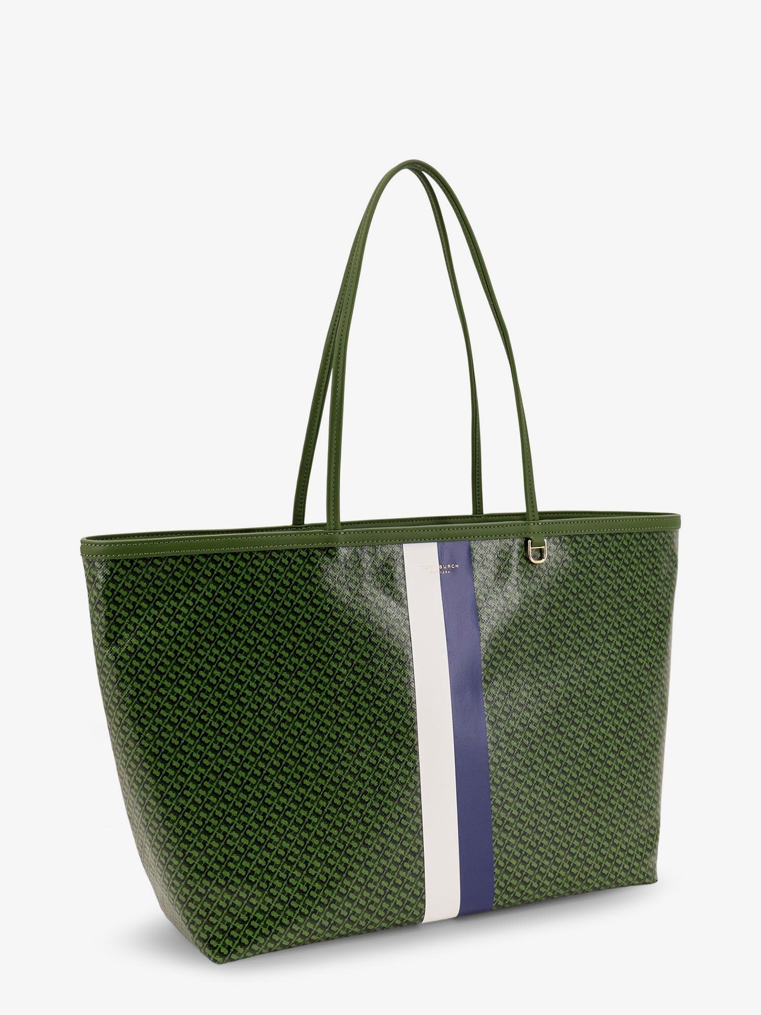 Tory Burch Coated canvas The Racer Tote shoulder bag with all-over logo