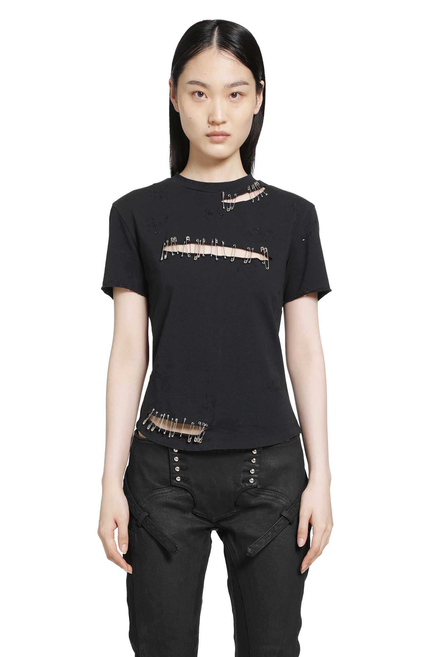 DILARA FINDIKOGLU Black Safety Pin T-Shirt