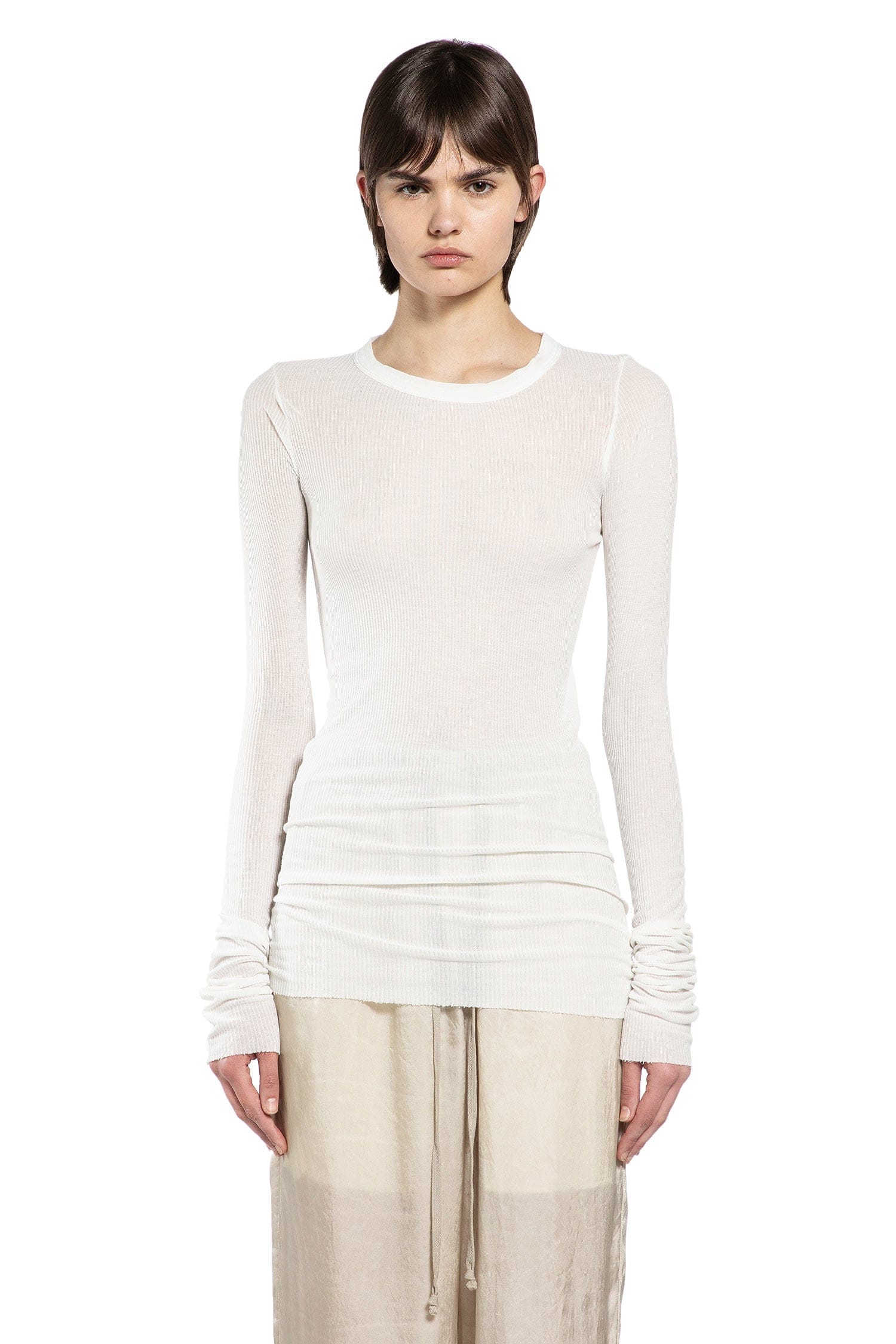 Rick Owens Temple Rib Long Sleeve T-Shirt