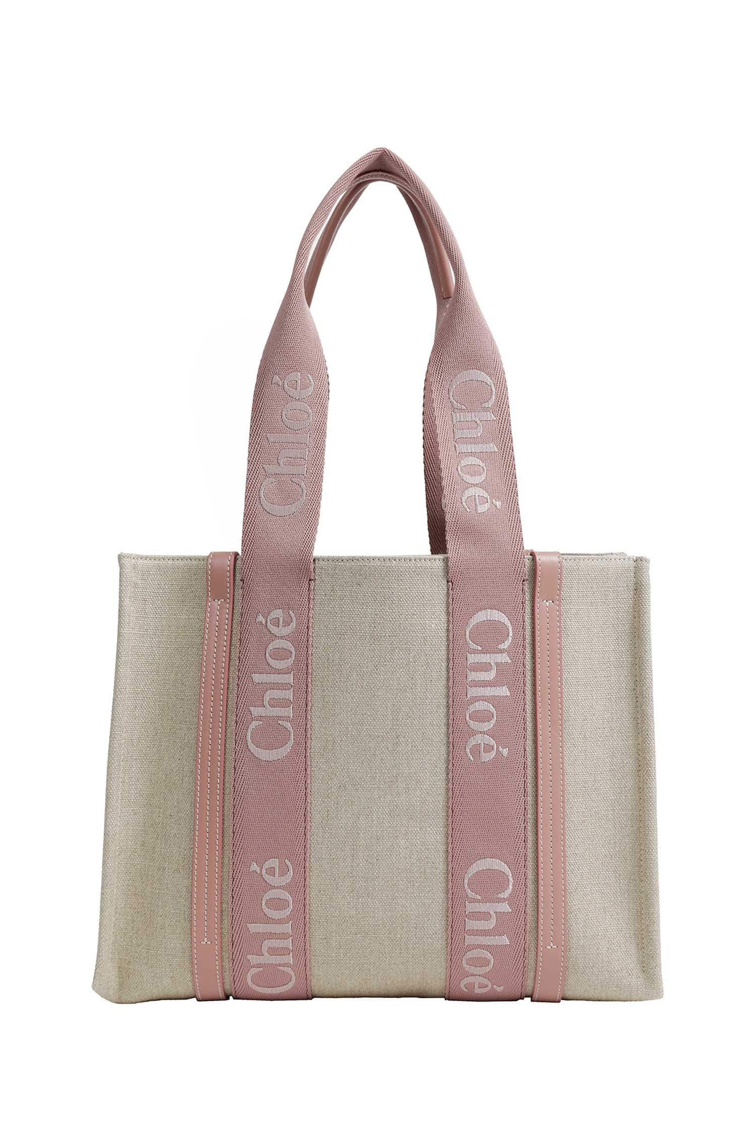 Chloe Woody Tote Bag in Linen