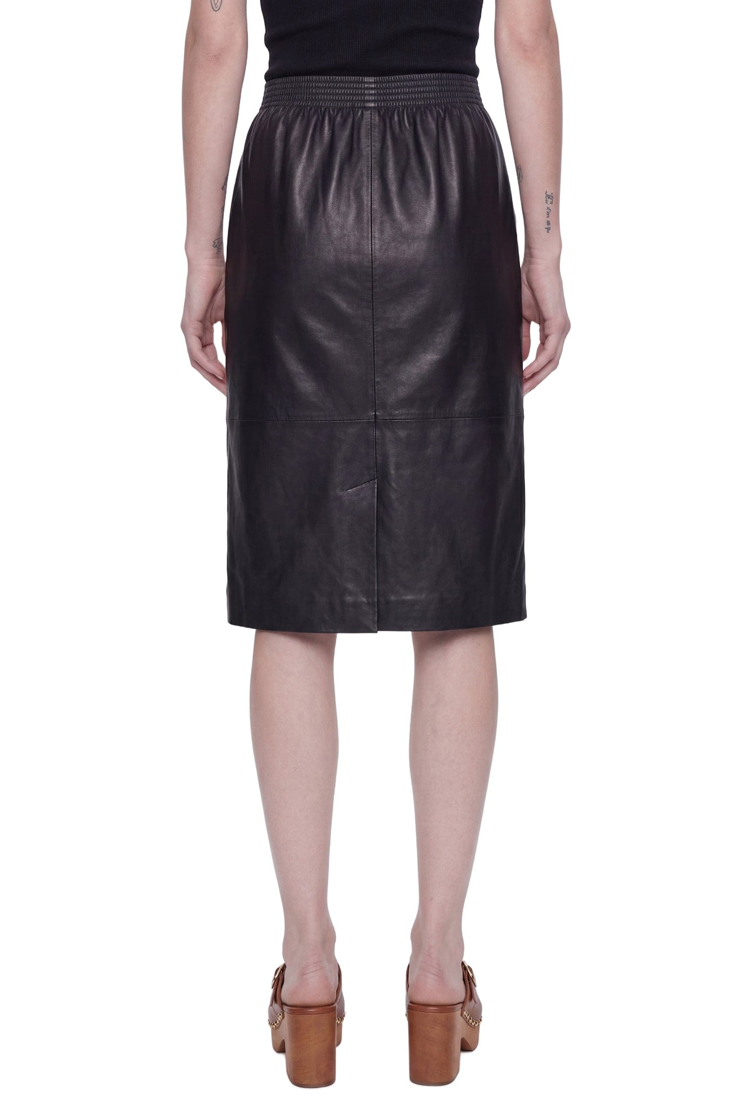Chloe Leather Knee-length Pencil Skirt